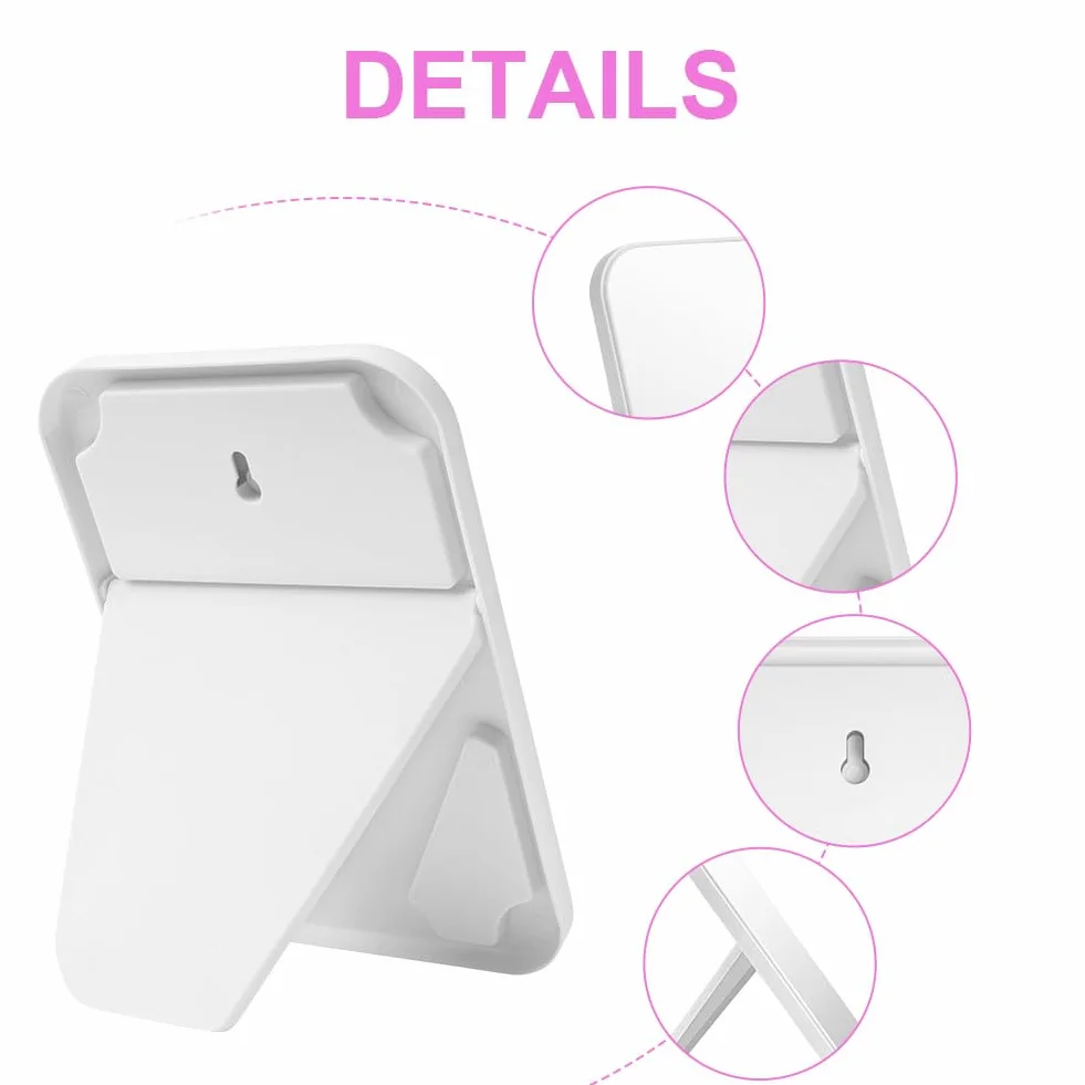 Miroir Super HD 20x13.4 cm Pliable Portable Maquillage Support Blanc