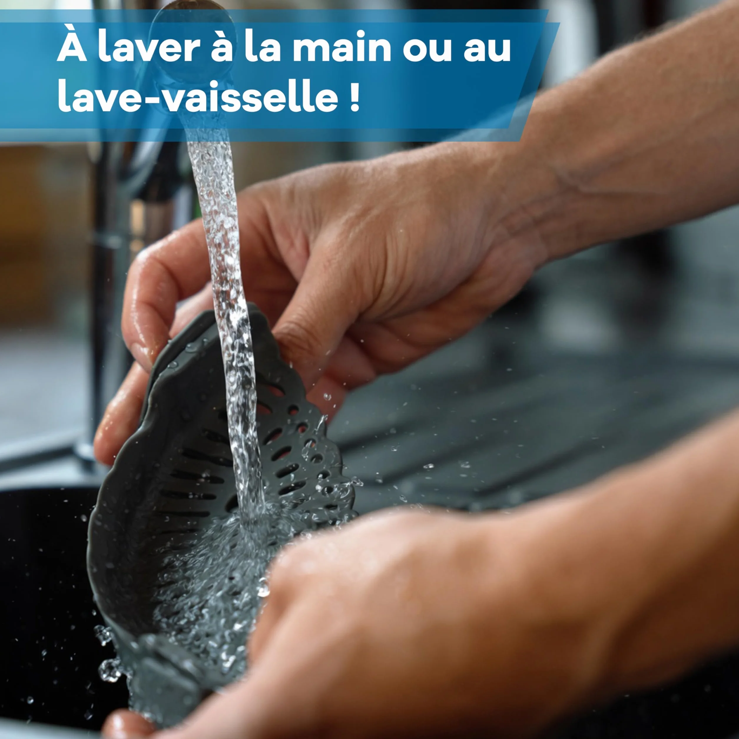 Passoire Clipsable Universelle en Silicone Sans BPA pour Casseroles Gadget Cuisine Égoutter Pâtes Compacte