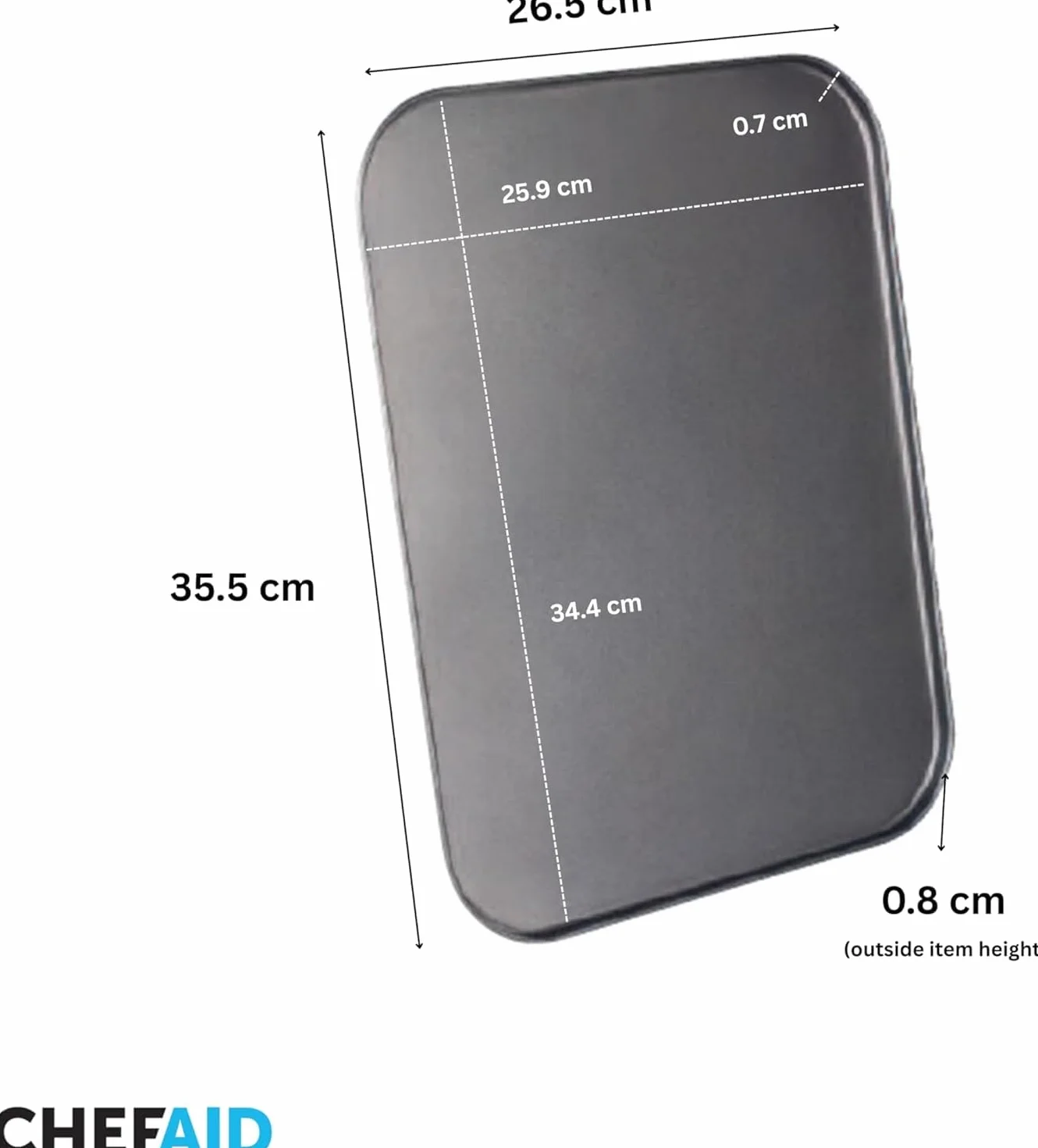 Chef Aid Plaque de Cuisson Antiadhésive 35,5 x 26 cm Métal pour Biscuits Pâtisserie Compatible Four Empilable Lave-vaisselle