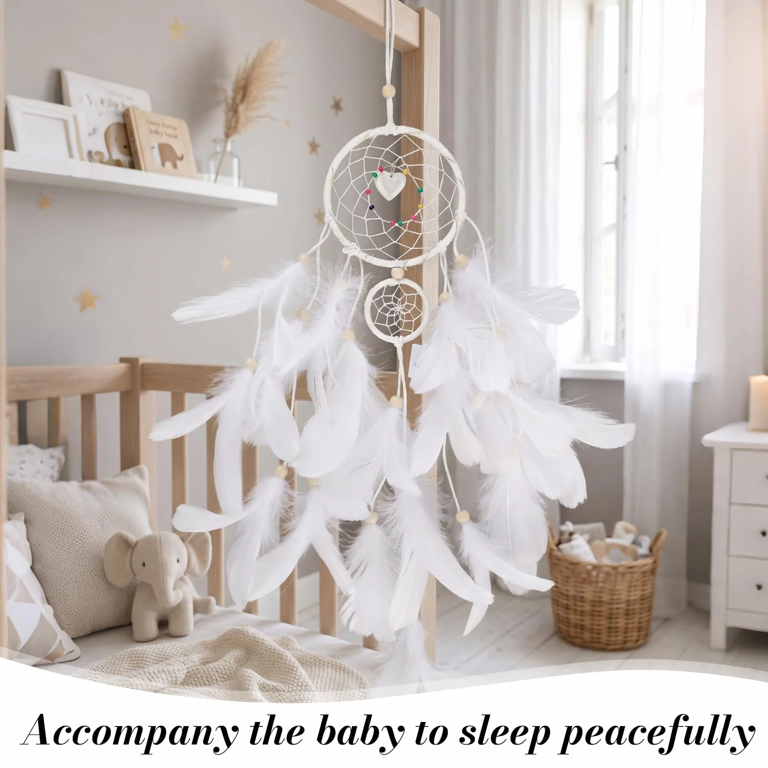 Capteur De Rêves en Plumes Lumineux Attrape Rêve Rétro Décoratif Avec Lumières LED Pour Chambre
