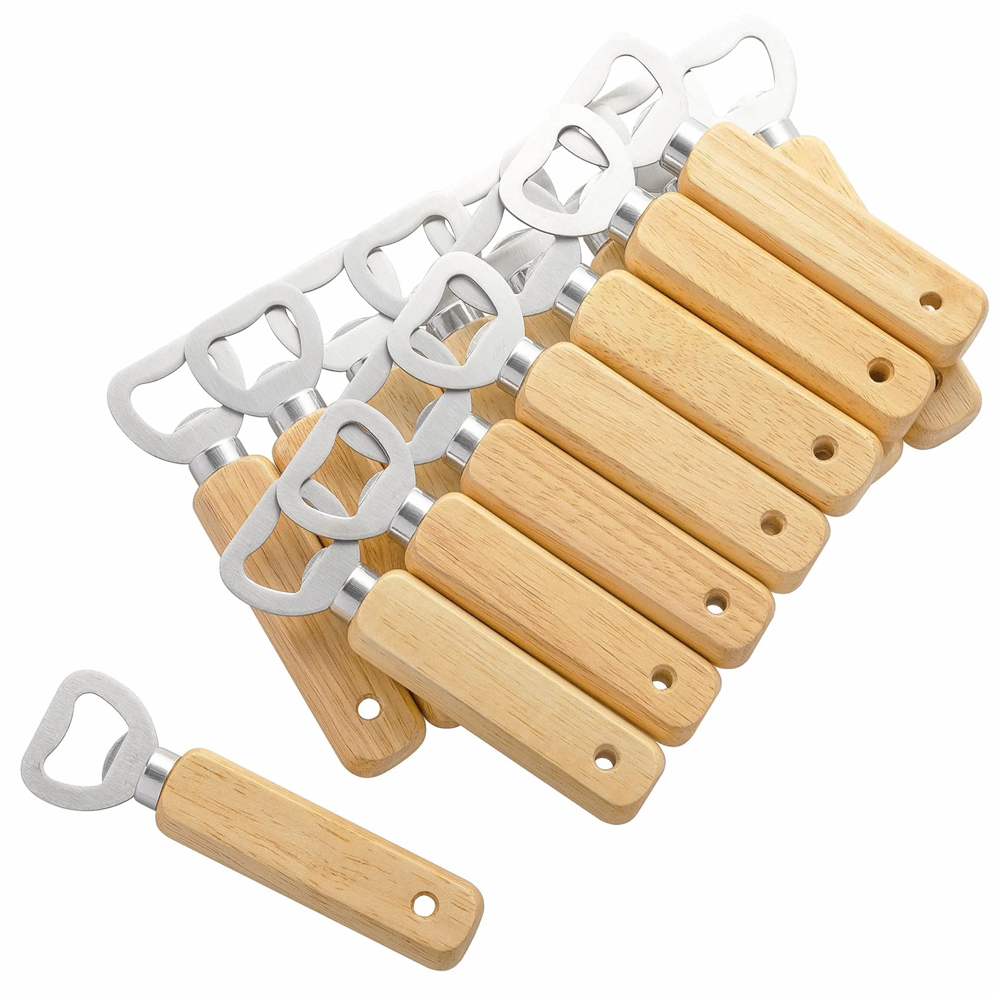 Ouvre-bouteilles en Bois Gravable 16 Pièces pour Bière KH1316