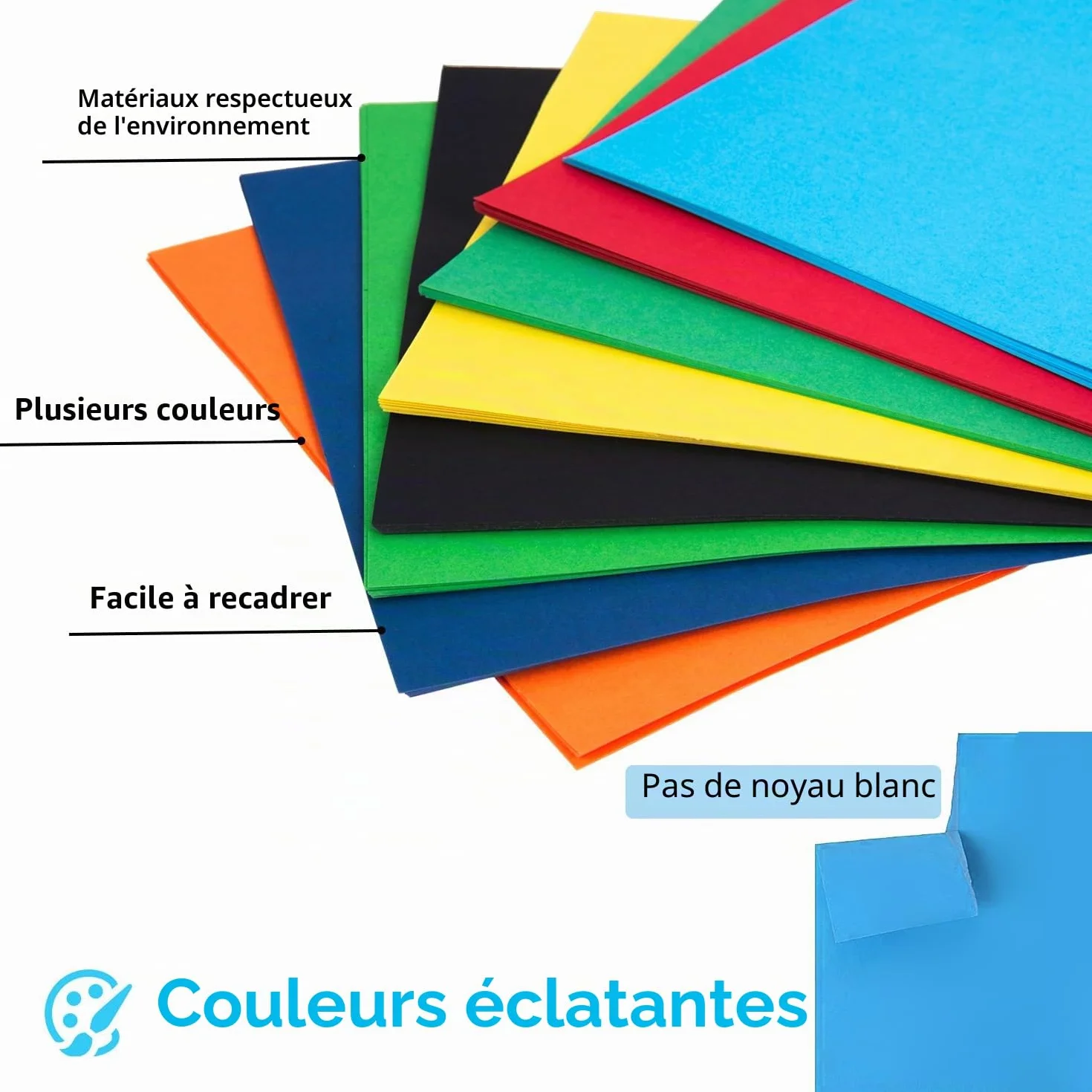 Papier Cartonné A4 180 g/m² 8 Couleurs 80 Feuilles