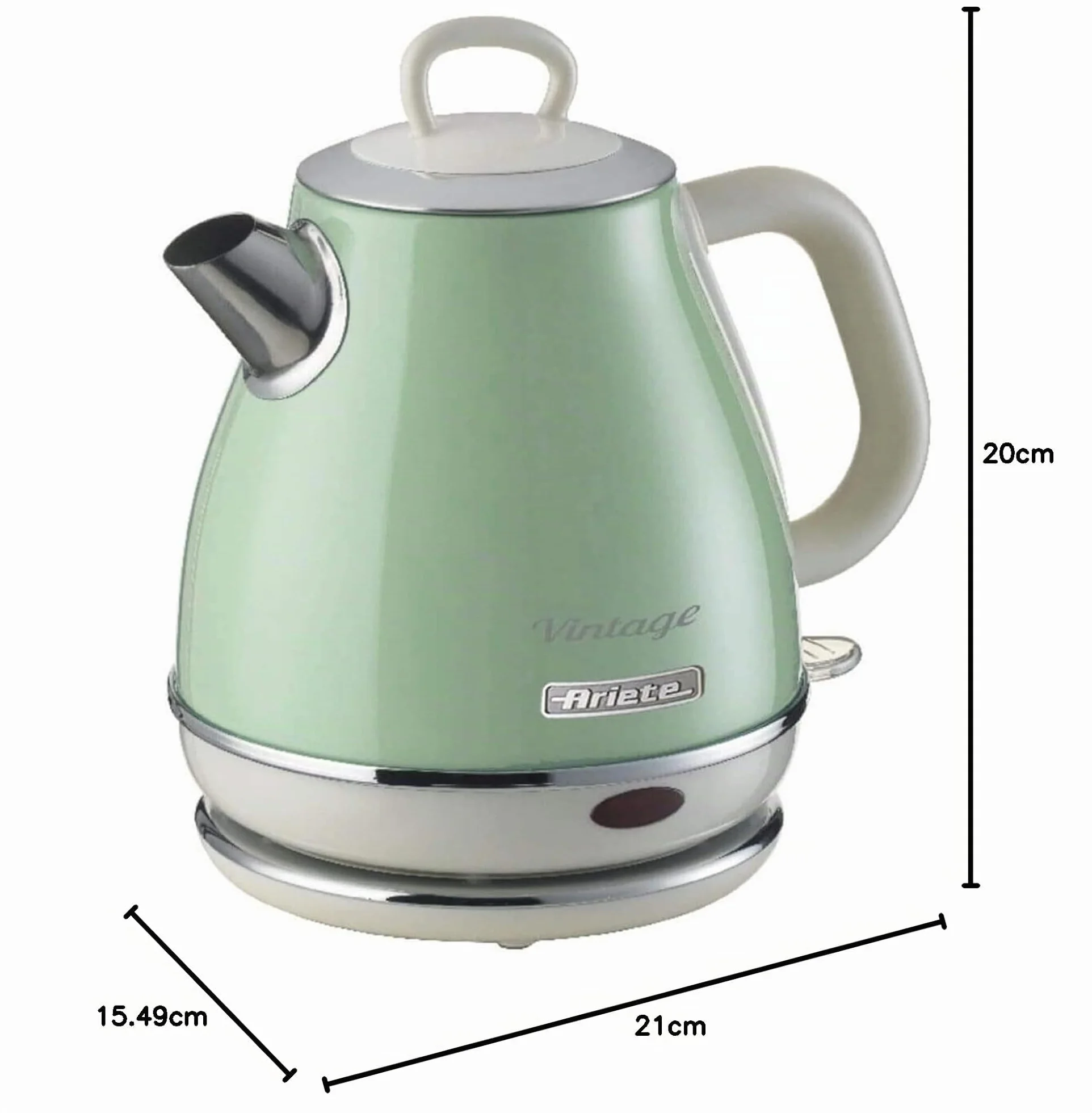 Ariete Bouilloire Vintage 2868 Électrique 1 L Acier Inoxydable 1600W Vert