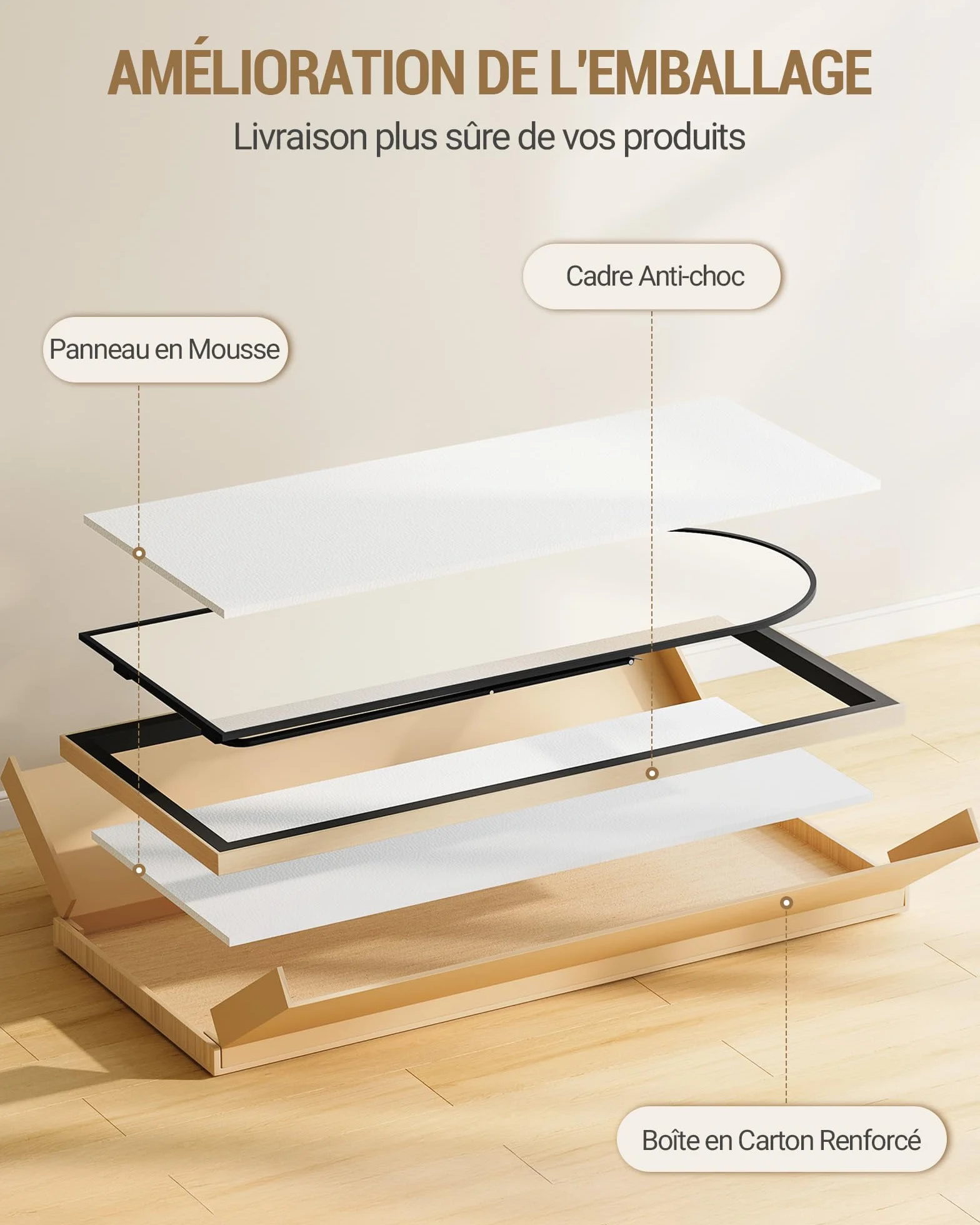 Miroir Intégral sur Pied 160x50 cm Verre Trempé Cadre Aluminium Noir