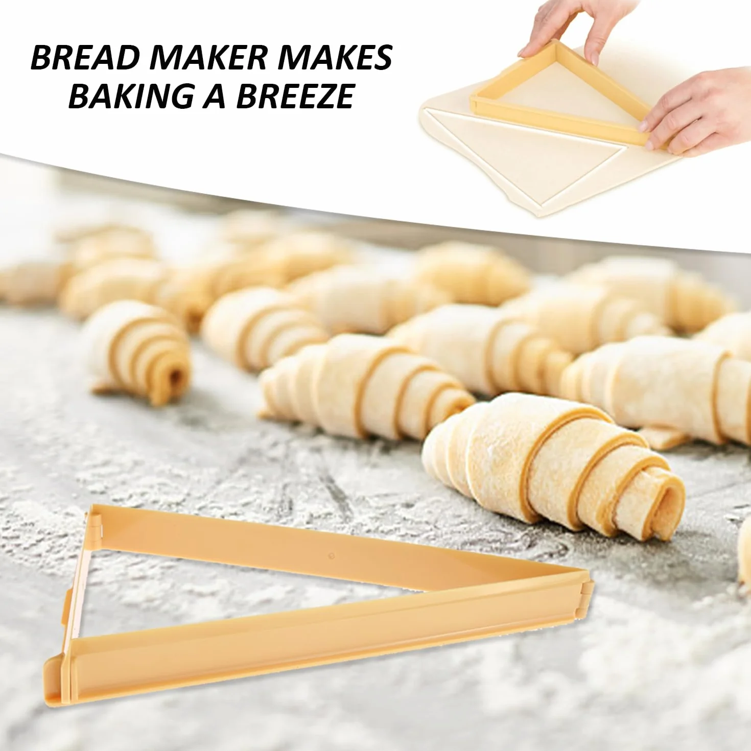 Machine à Pain 3 Pièces avec Moule à Croissant - Outils de Cuisson - Coupe-pain en Plastique