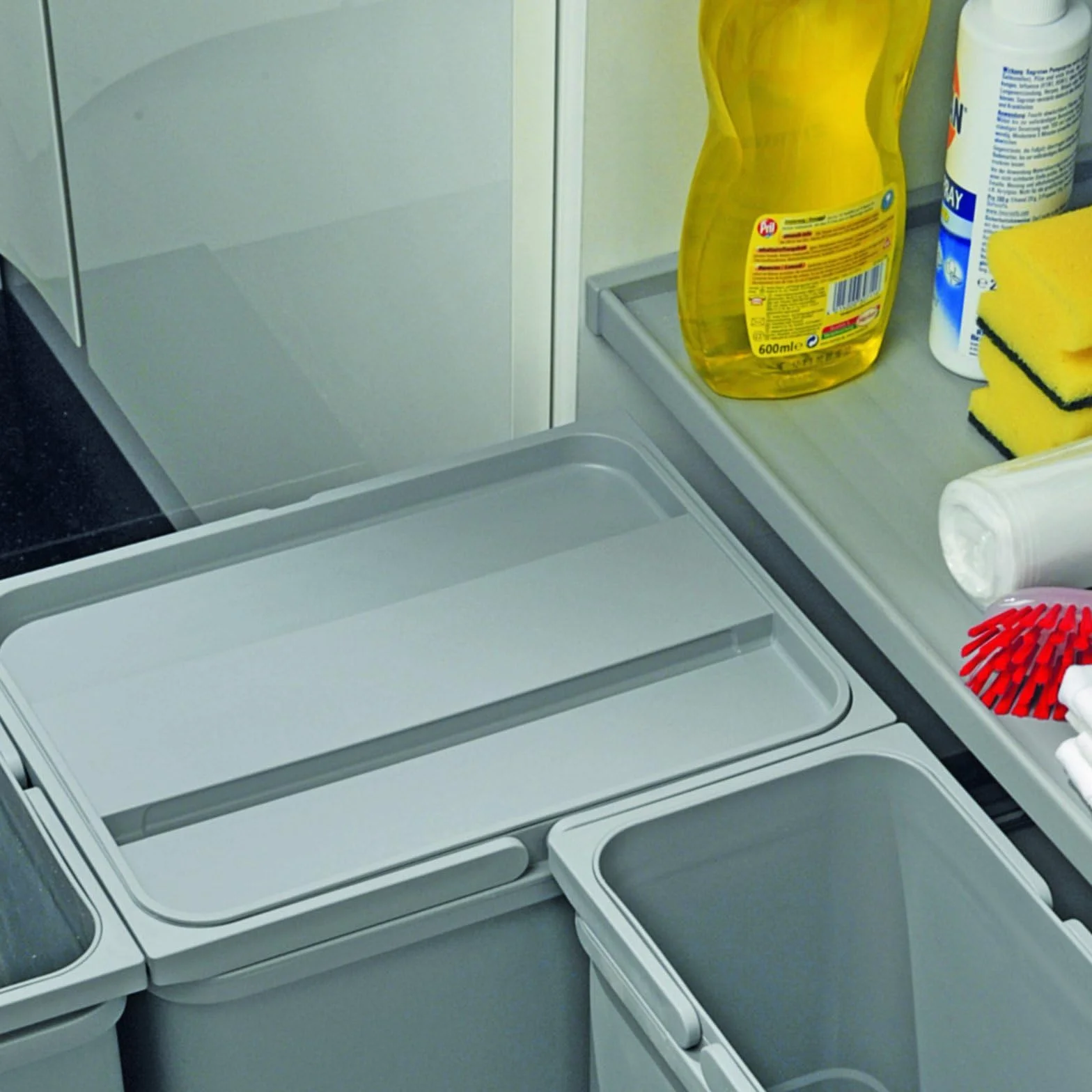 SO-TECH Couvercle pour Seau 25L 35L Tri Déchets Poubelle Cuisine gris