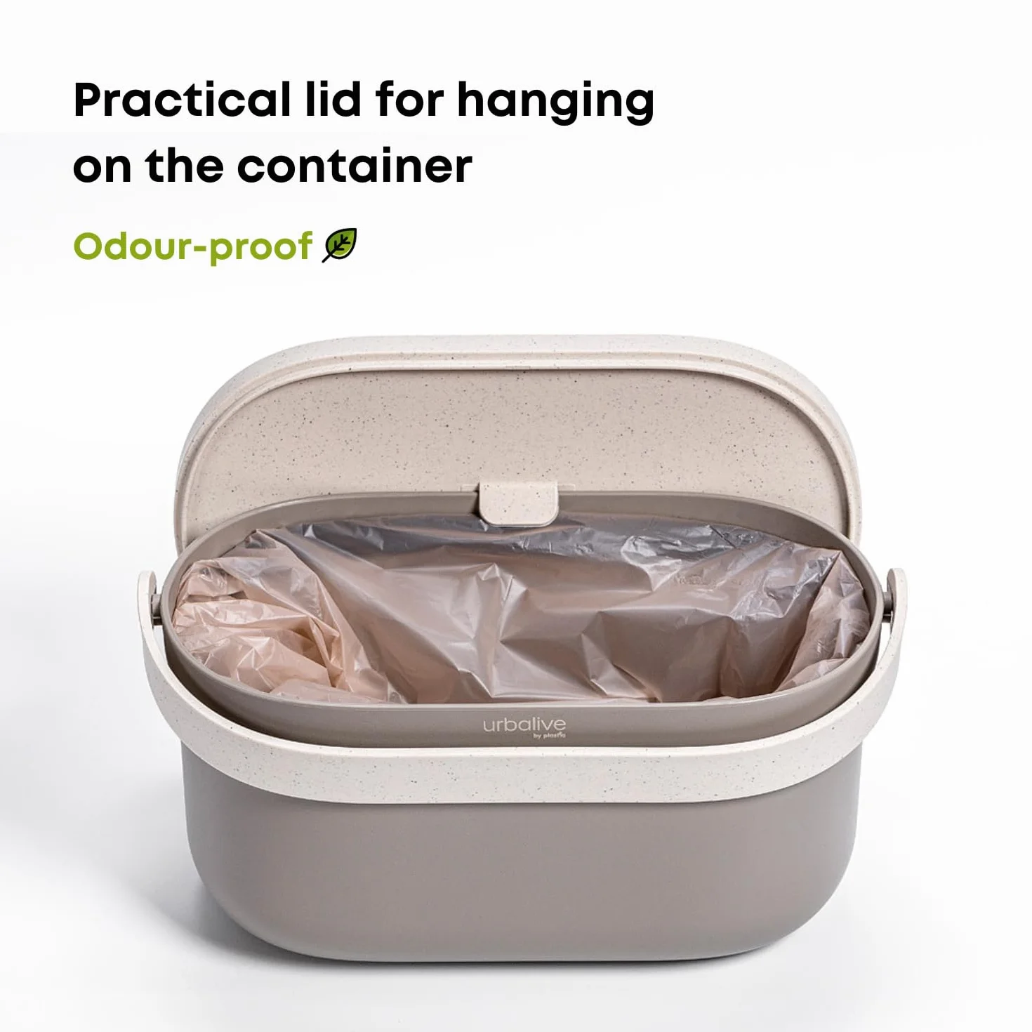 Urbalive Design Poubelle à Compost de Cuisine 4 L - Composteur avec Couvercle et Poignée Anti Odeur