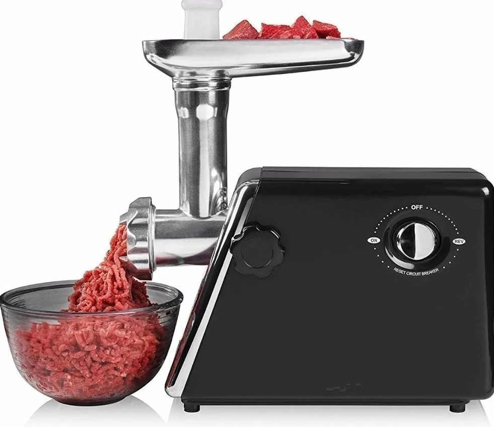 ROYALTY LINE Robot Hachoir à Viande Électrique RLMG5-BLK Lames Inox 3 Grilles Noir