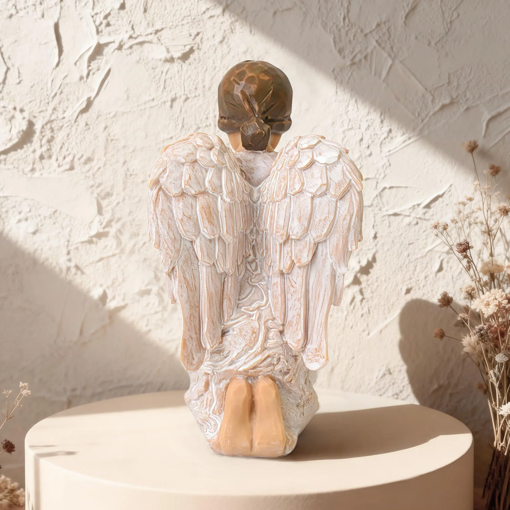 Figurine d'ange priant, statue peinte à la main, cadeau religieux chrétien pour femme, décoration de table