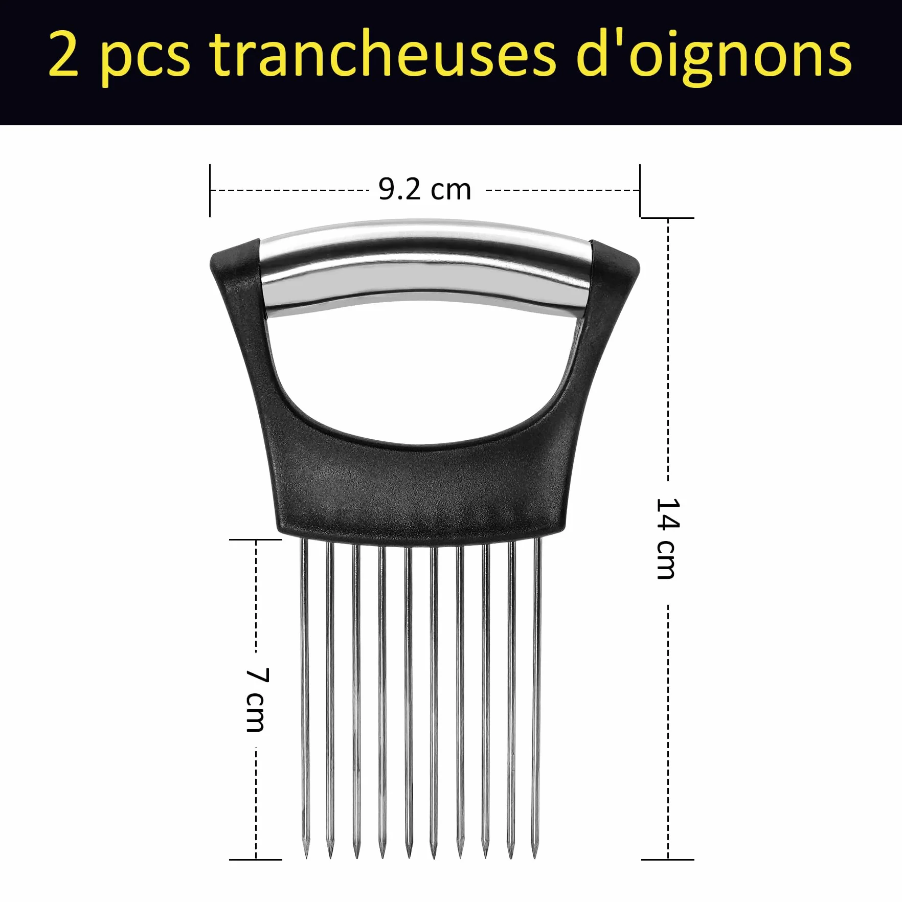 Brelet Lot de 2 Coupe Oignon Manuel en Acier Inoxydable pour Trancher Légumes Gadget Cuisine