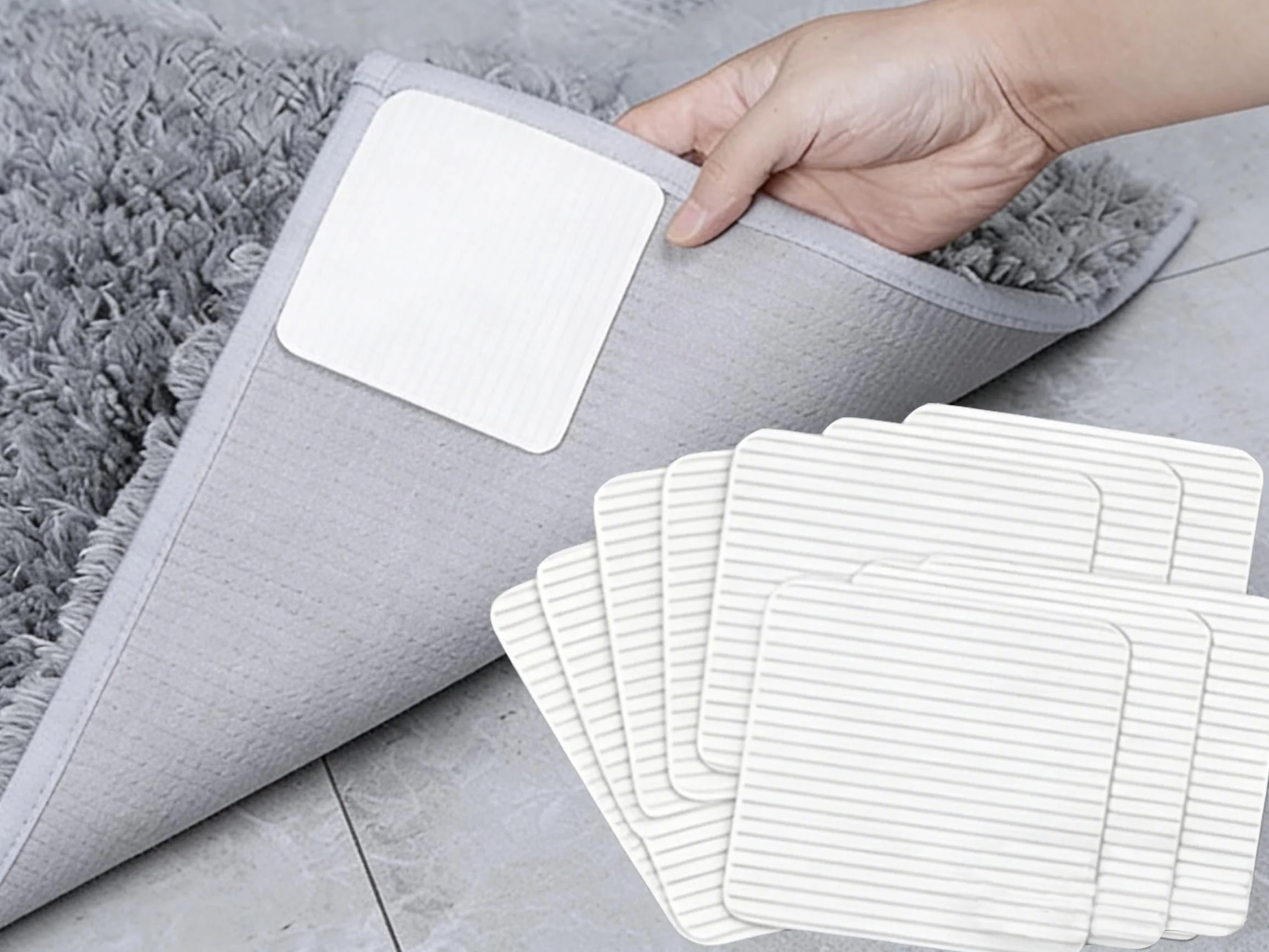Sous Tapis Antidérapant 10x10 cm 10 Paires Anti Derapant Fixation Nappe Positionnement