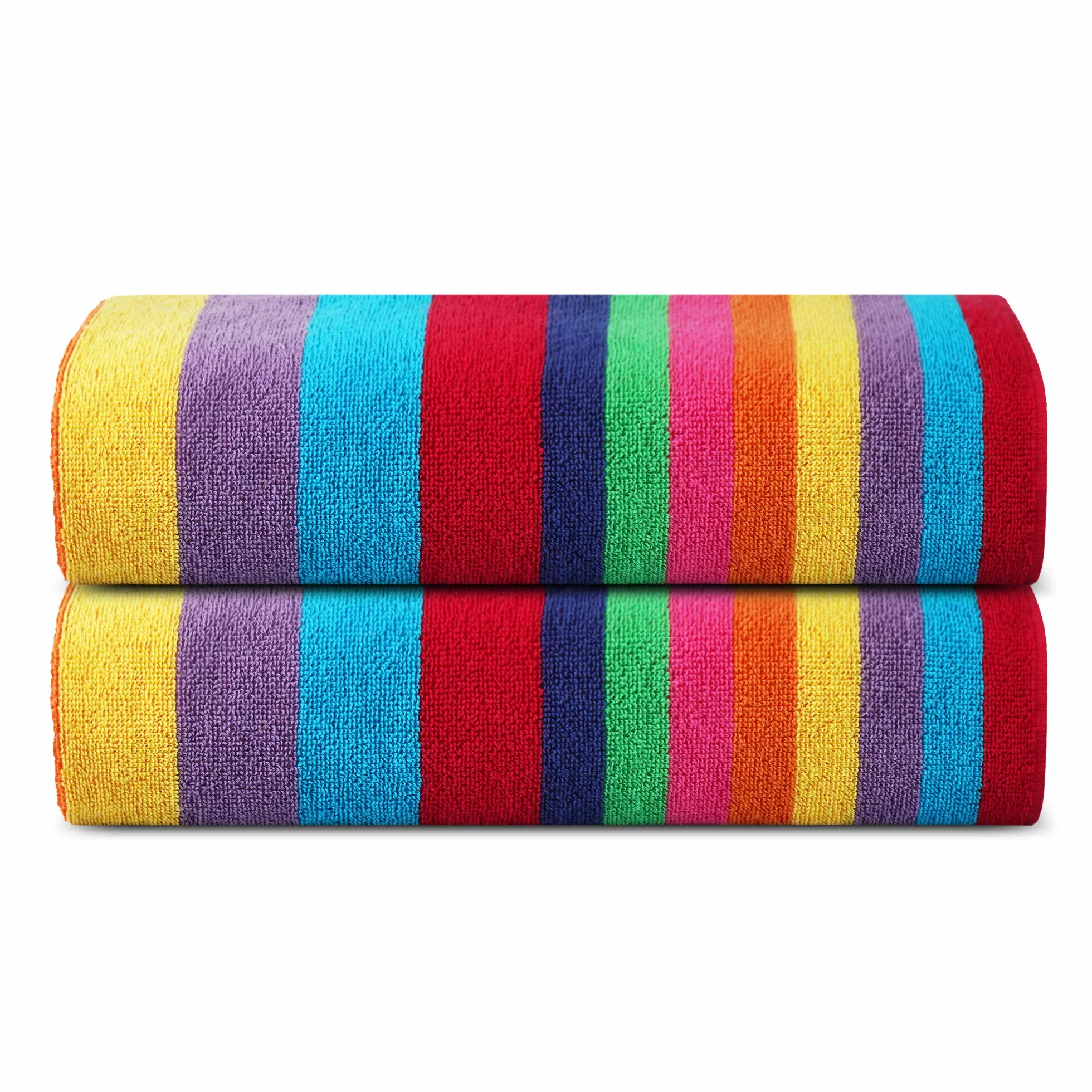 Serviettes de Plage Miami Vibe Lot de 2 100% Coton éponge Ringspun 450 g/m² 76 x 152 cm