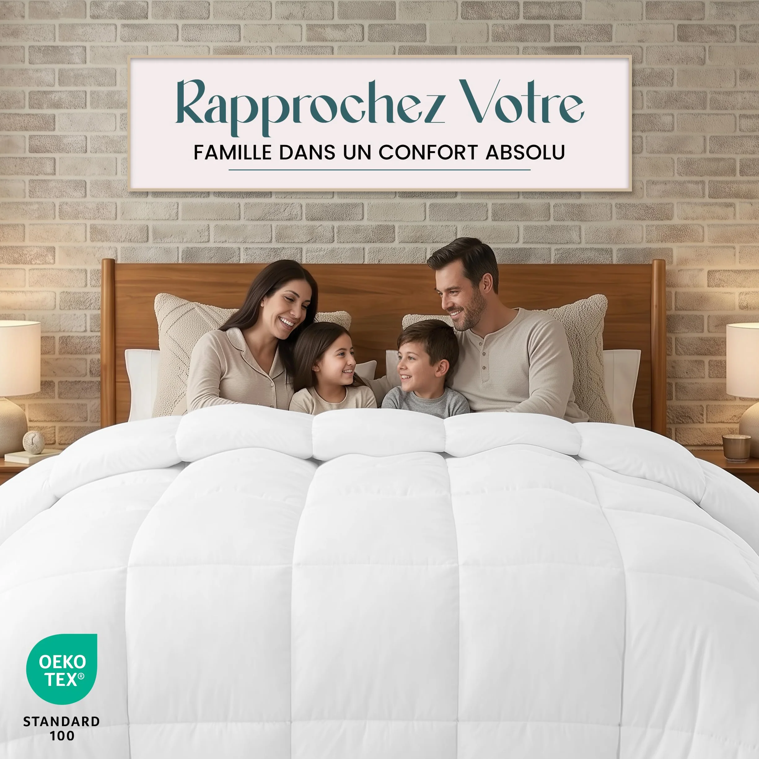 Utopia Bedding Couette Chaud 370 GSM 220x240 cm pour lit 2 Personne Blanc avec Onglets d'angle