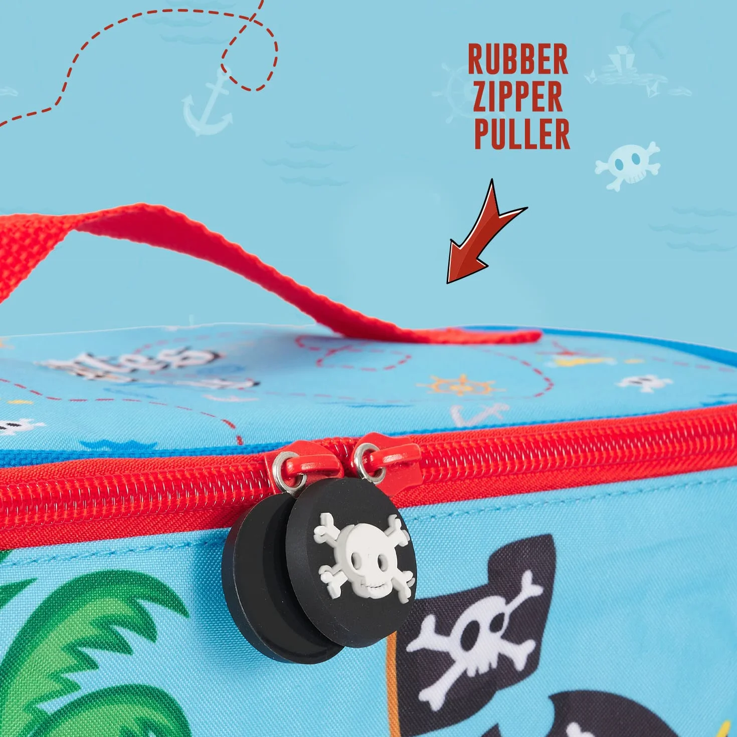 PERLETTI Boite a Gouter Enfant Imprimé Pirates 15x23x15cm Sac Isotherme Repas Lavable Ecole