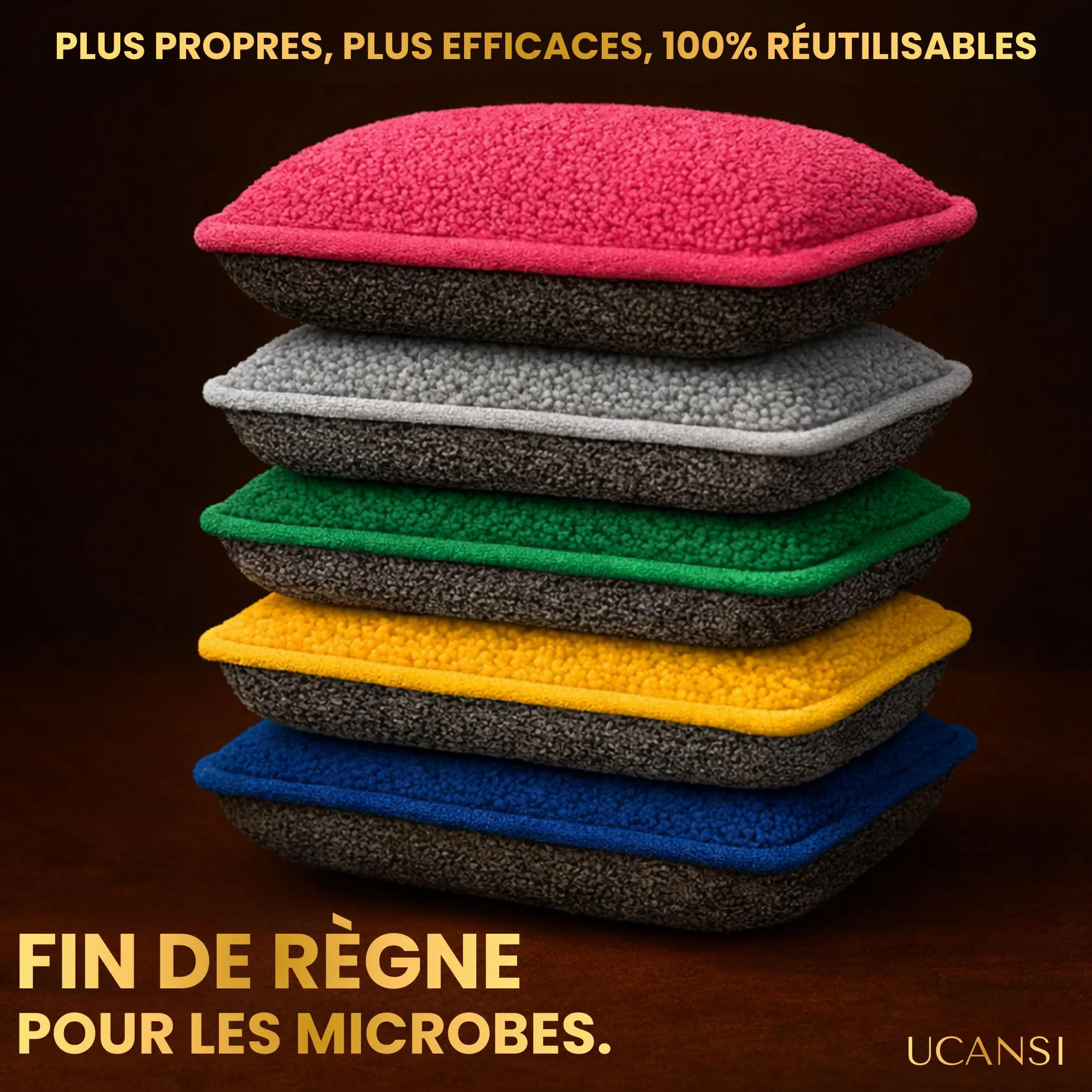 Éponges Lavables Double Face Anti-Rayures Microfibre Ultra Absorbante - Lot de 5 Vaisselle Cuisine INOX Vitres