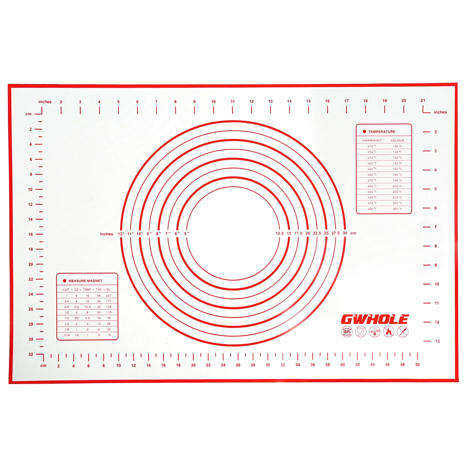 Tapis de Cuisson en Silicone Anti-adhésif 60 x 40 cm