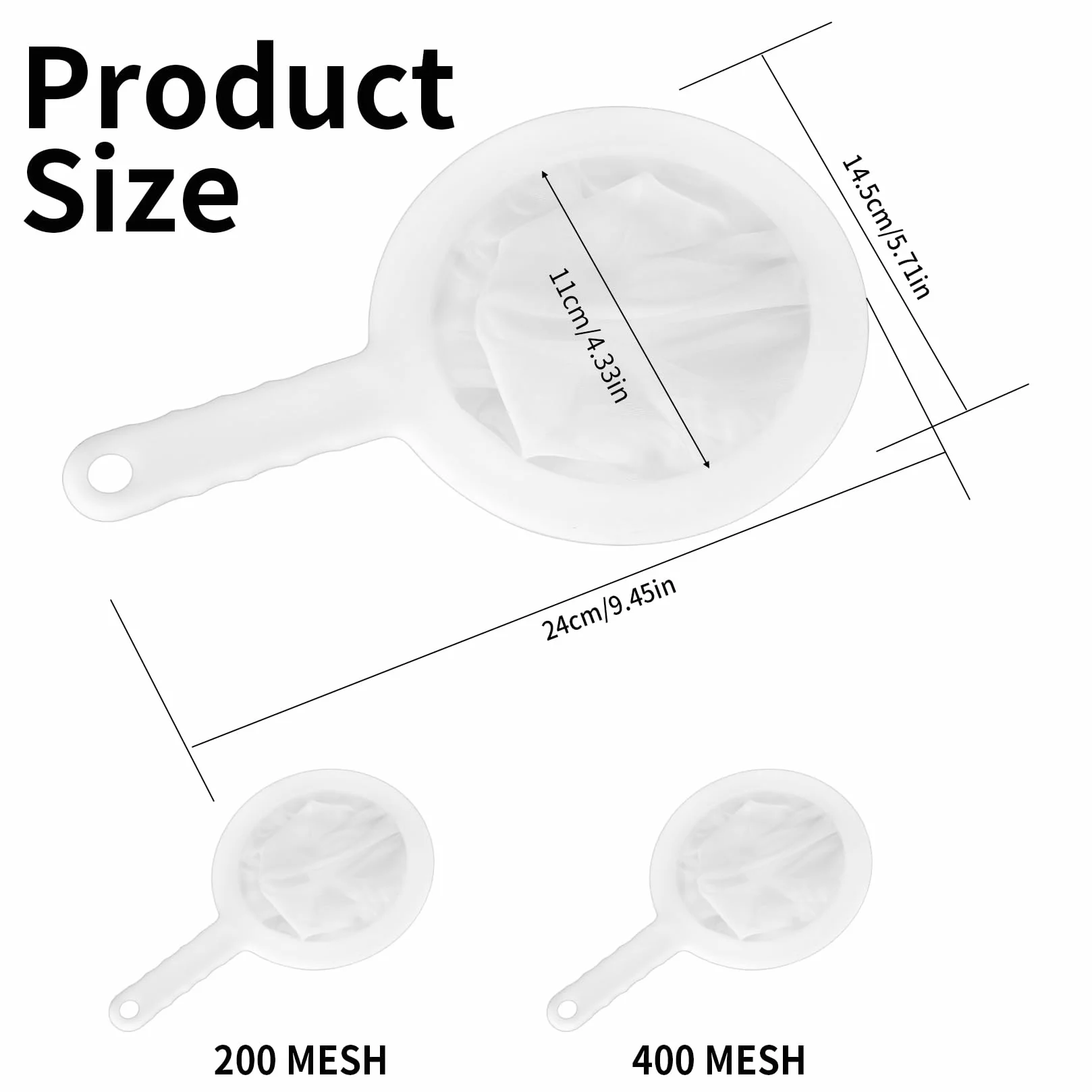 Filtre à Tamis Fin Nylon Ultra Fine 200 Mailles 400 Mailles Passoire Alimentaire Cuisine