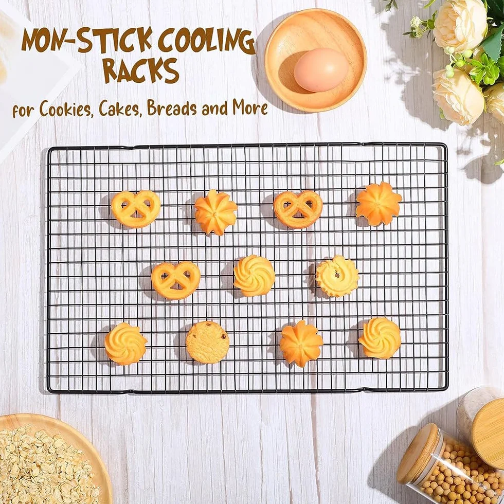 Lot de 2 grilles de refroidissement pour gâteau 40 x 25 x 2 cm avec pieds stables