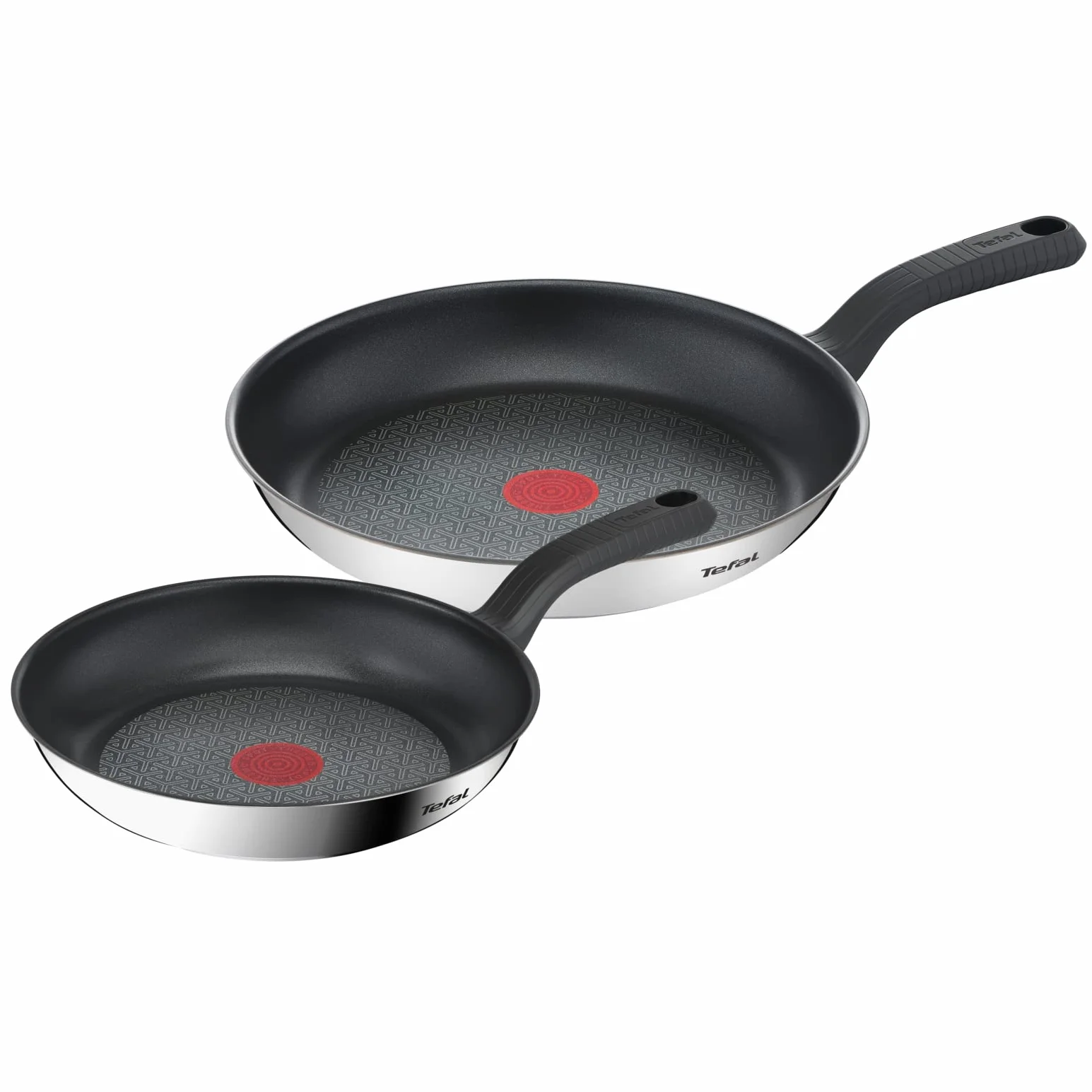 Tefal Comfort Max Lot de 2 poêles 24/28 cm Induction antiadhésif inox Thermo-Spot