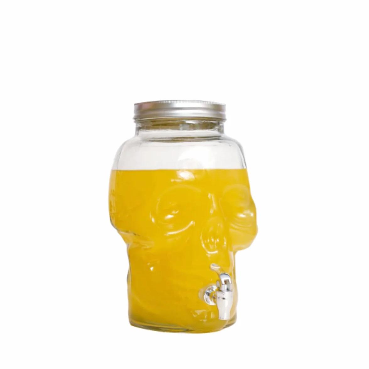 Fontaine Distributeur de Boisson 8L Forme Tête de Mort en Verre Cubanios avec Robinet