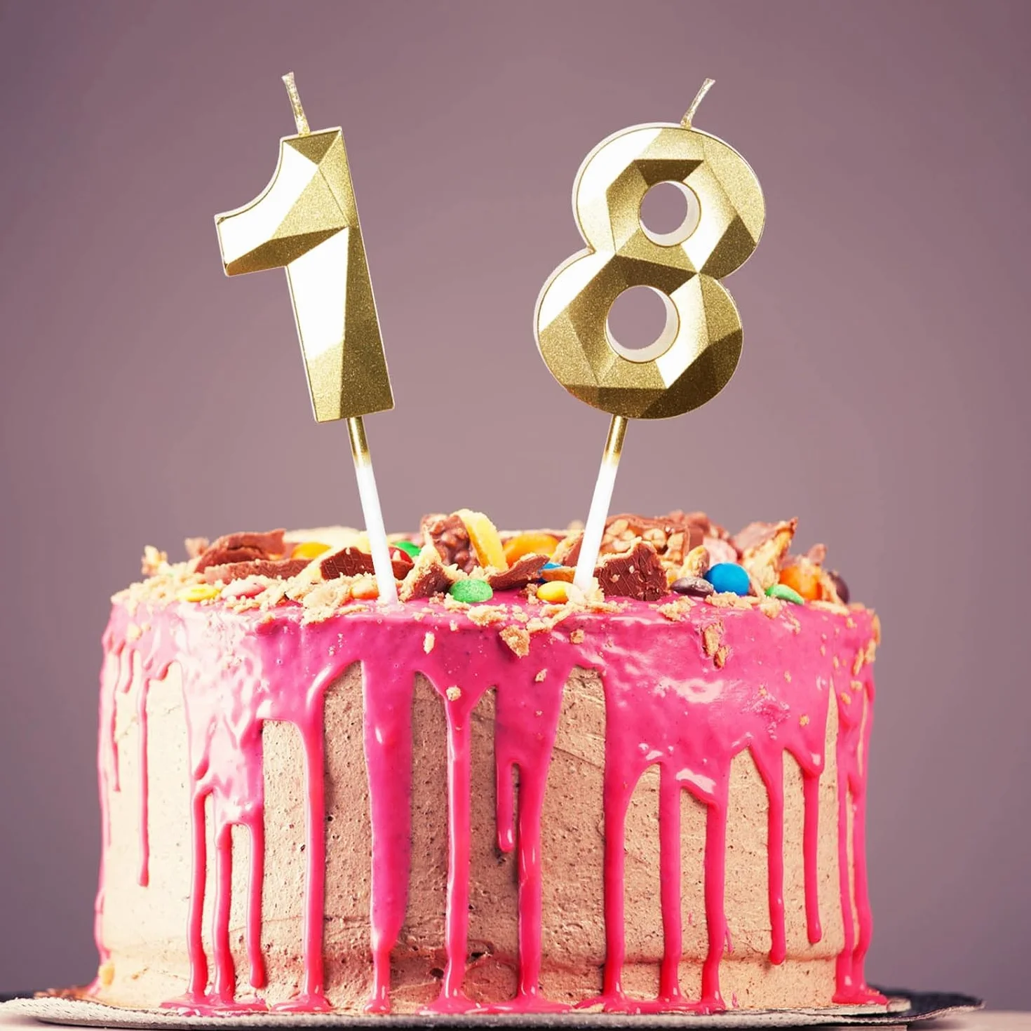 Bougies d'Anniversaire 78 Ans Dorées Numéro 78 Or pour Gâteau Décoration de Fête