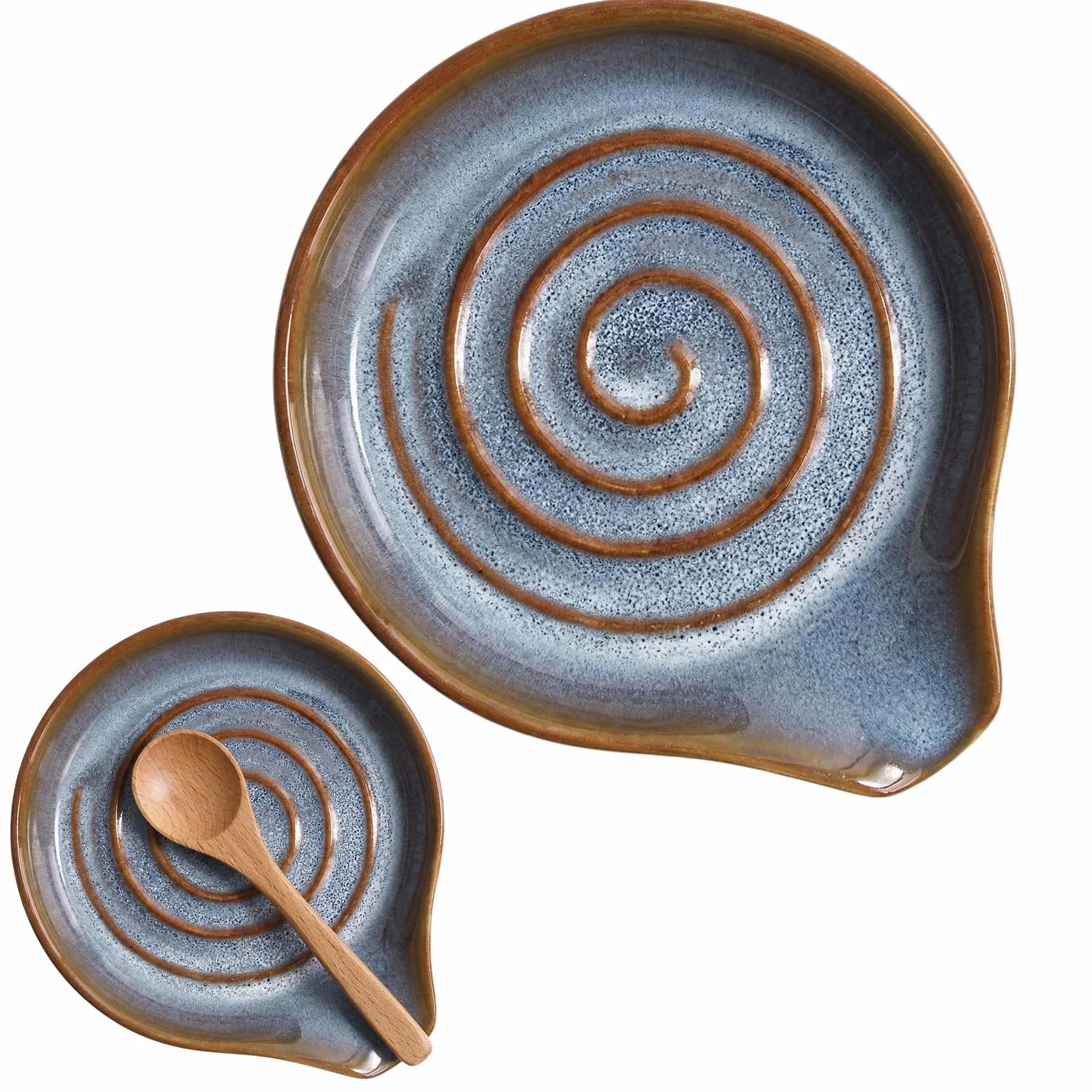 Repose Cuillère Cuisine en Céramique, Porte-Cuillère Multifonction pour Ustensiles de Cuisine, Lavable au Lave-Vaisselle