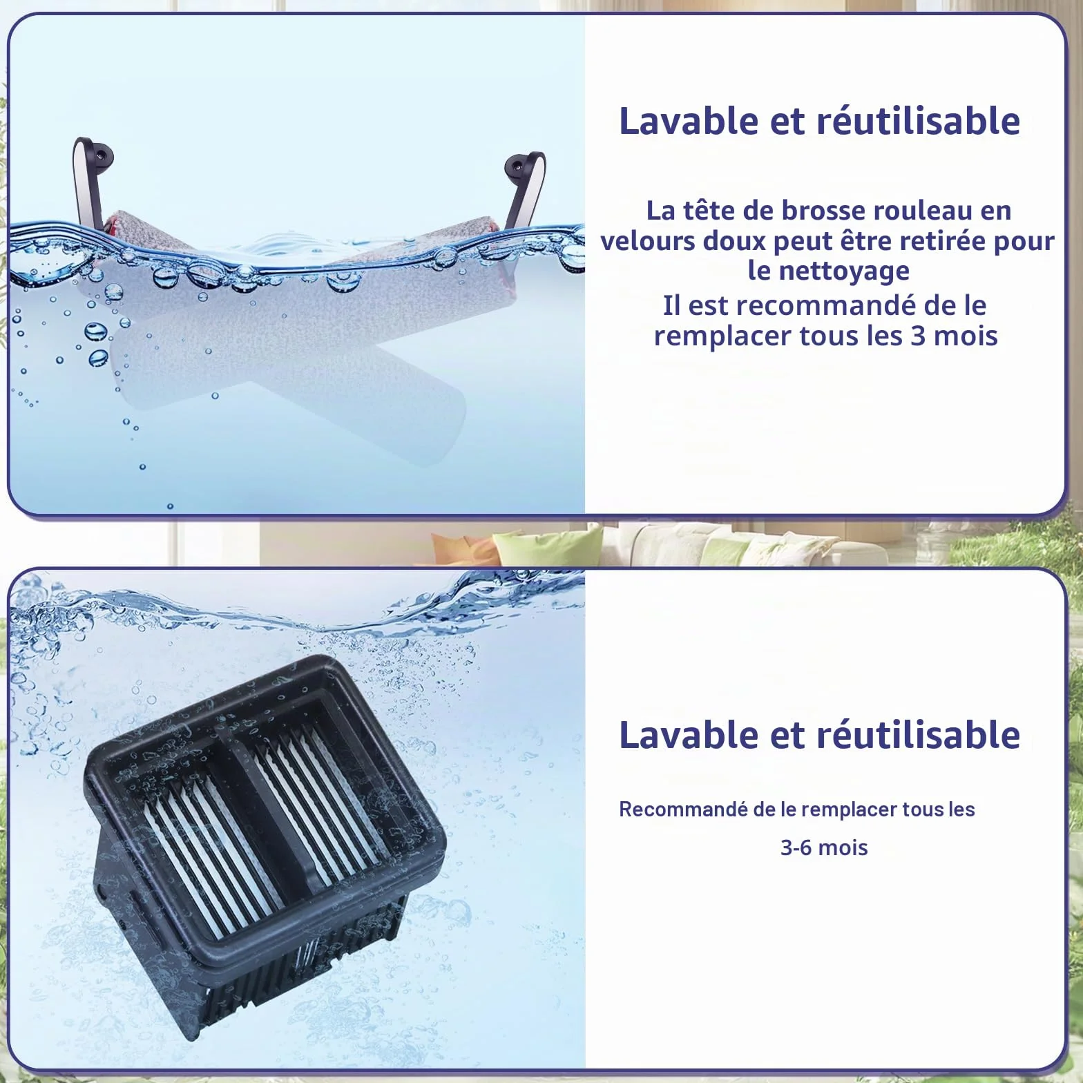 Accessoires Dreame H12 Pro H12 Dual G10 Pro Aspirateur Eau Poussière Pièces Rechange Ensemble 5 Pièces