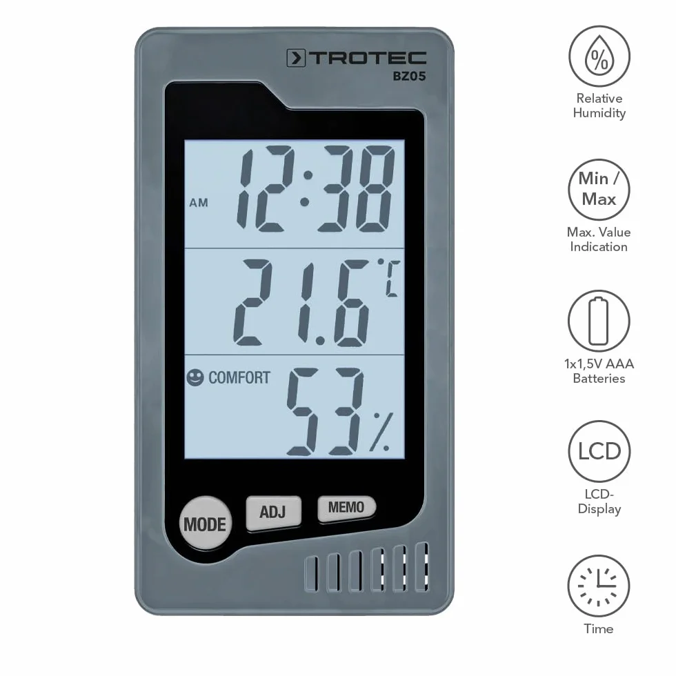 TROTEC BZ05 Thermo-hygromètre de table