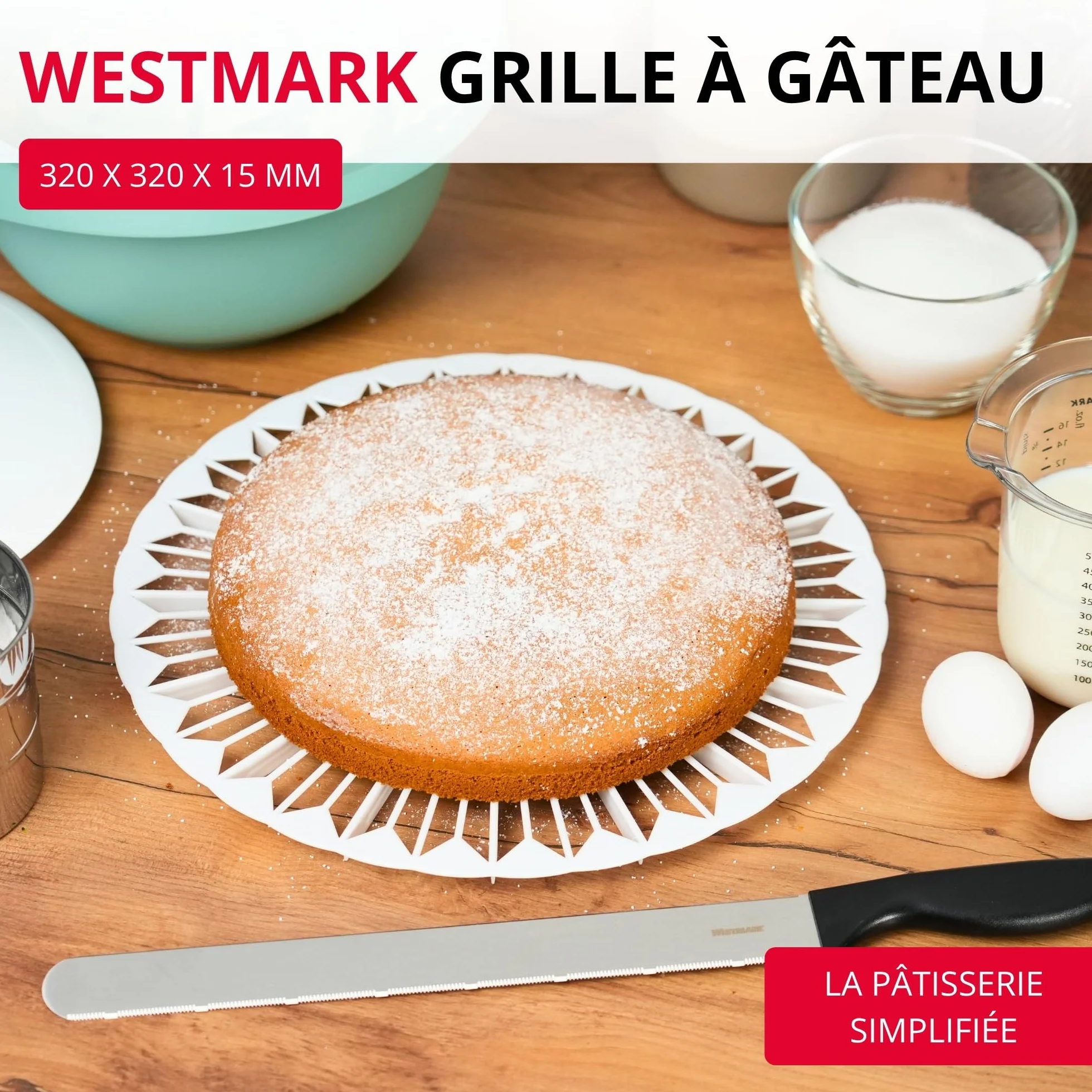 Westmark Refroidisseur et Diviseur à Gâteau 32 cm Plastique Blanc