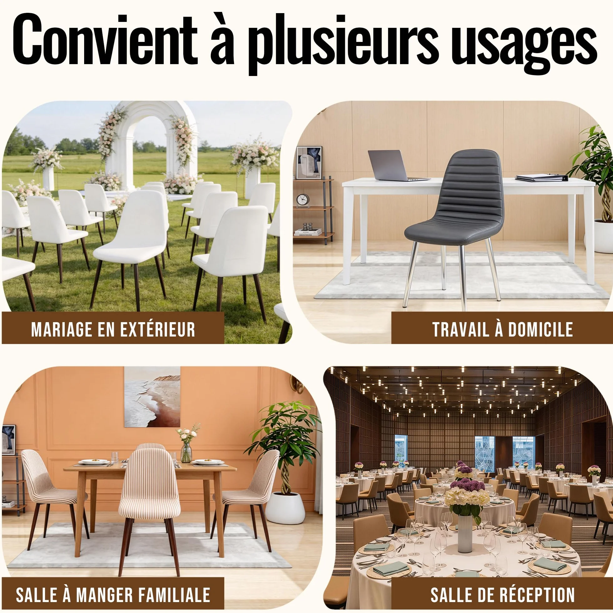 Housse de Chaise Scandinave Extensible Universel Imperméable Amovible Lavable