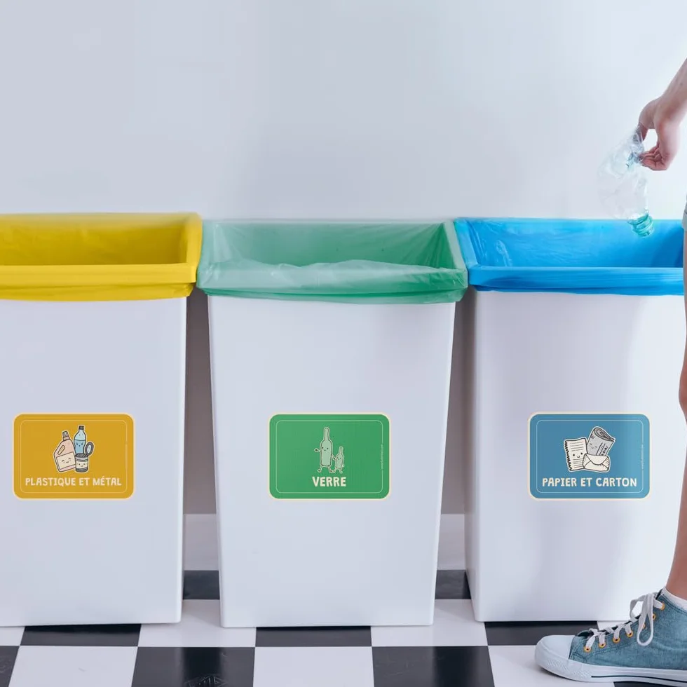 Ludilabel 7 Étiquettes de Tri sélectif pour Poubelles France