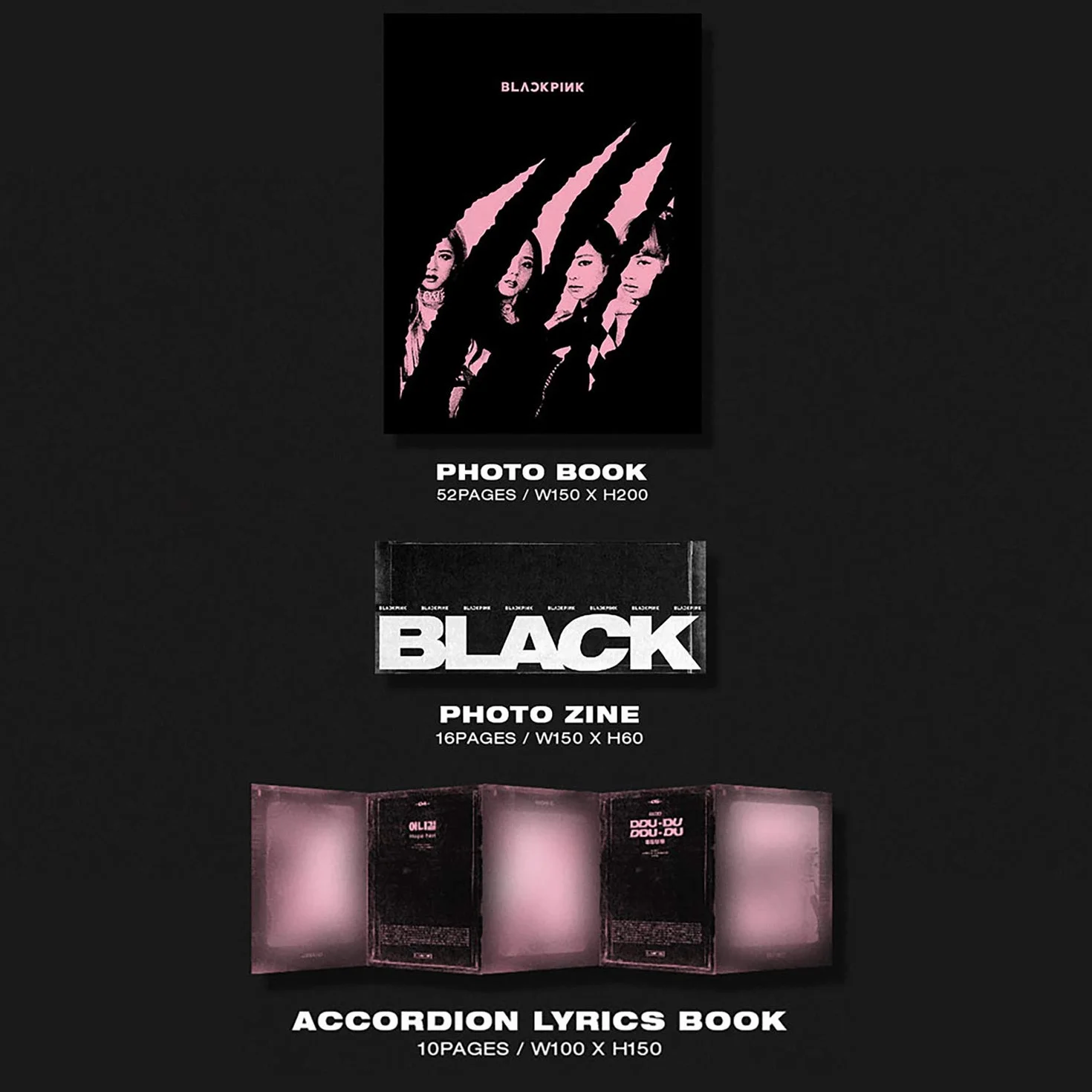 BLACKPINK Kill This Love BLACK Ver. 2nd Mini Album CD Photobook Set