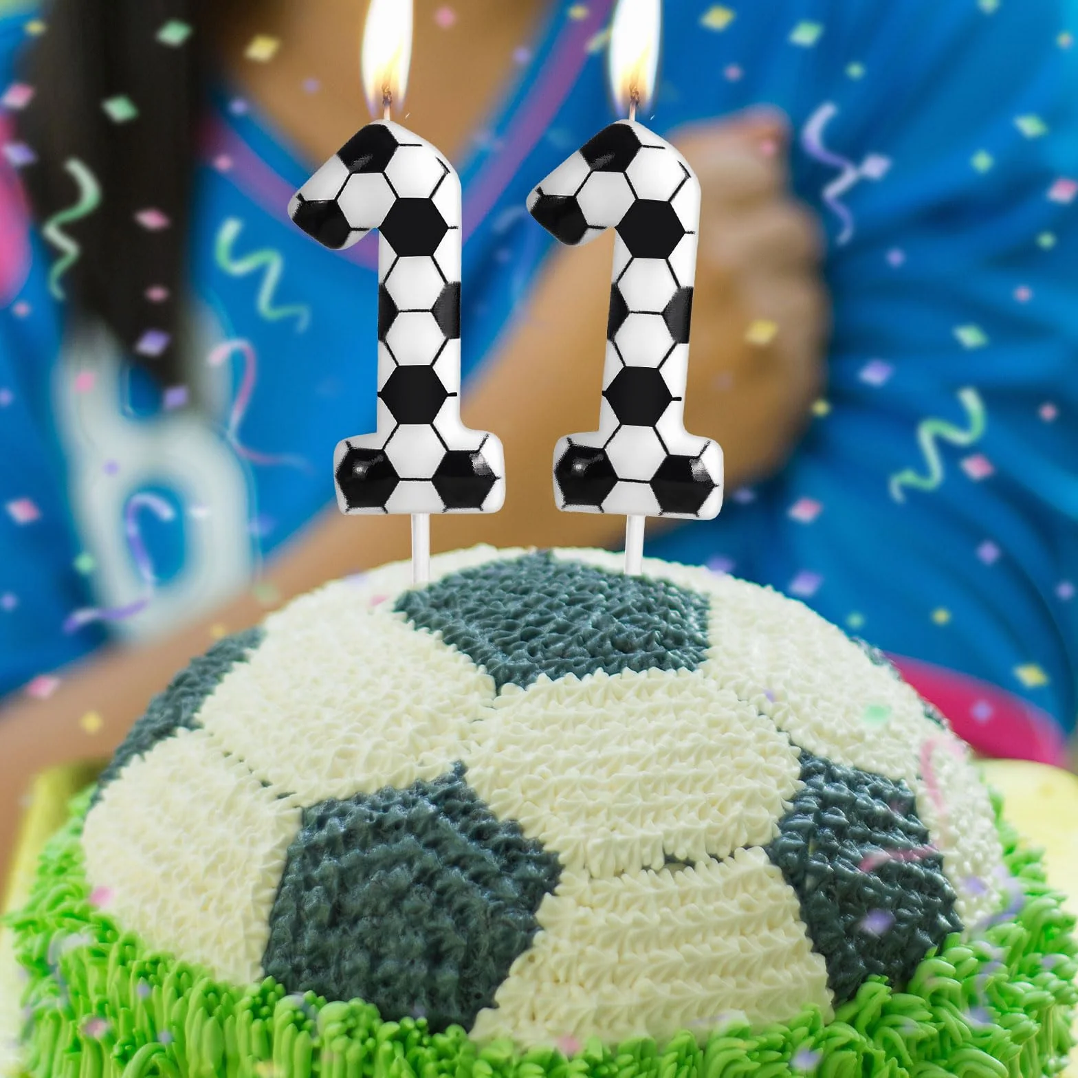 Bougie d'anniversaire numéro 10 thème football pour gâteau