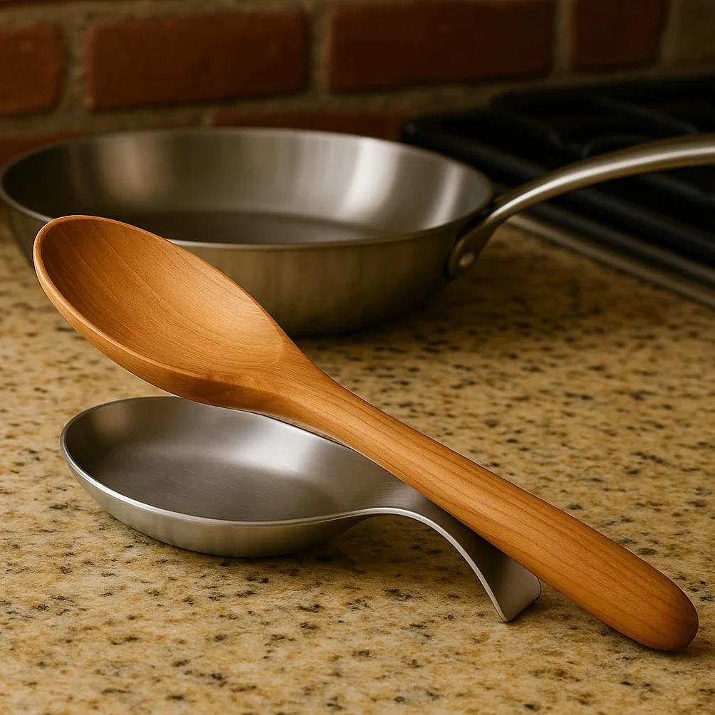 Porte-cuillère cuisine acier inoxydable argent MGE