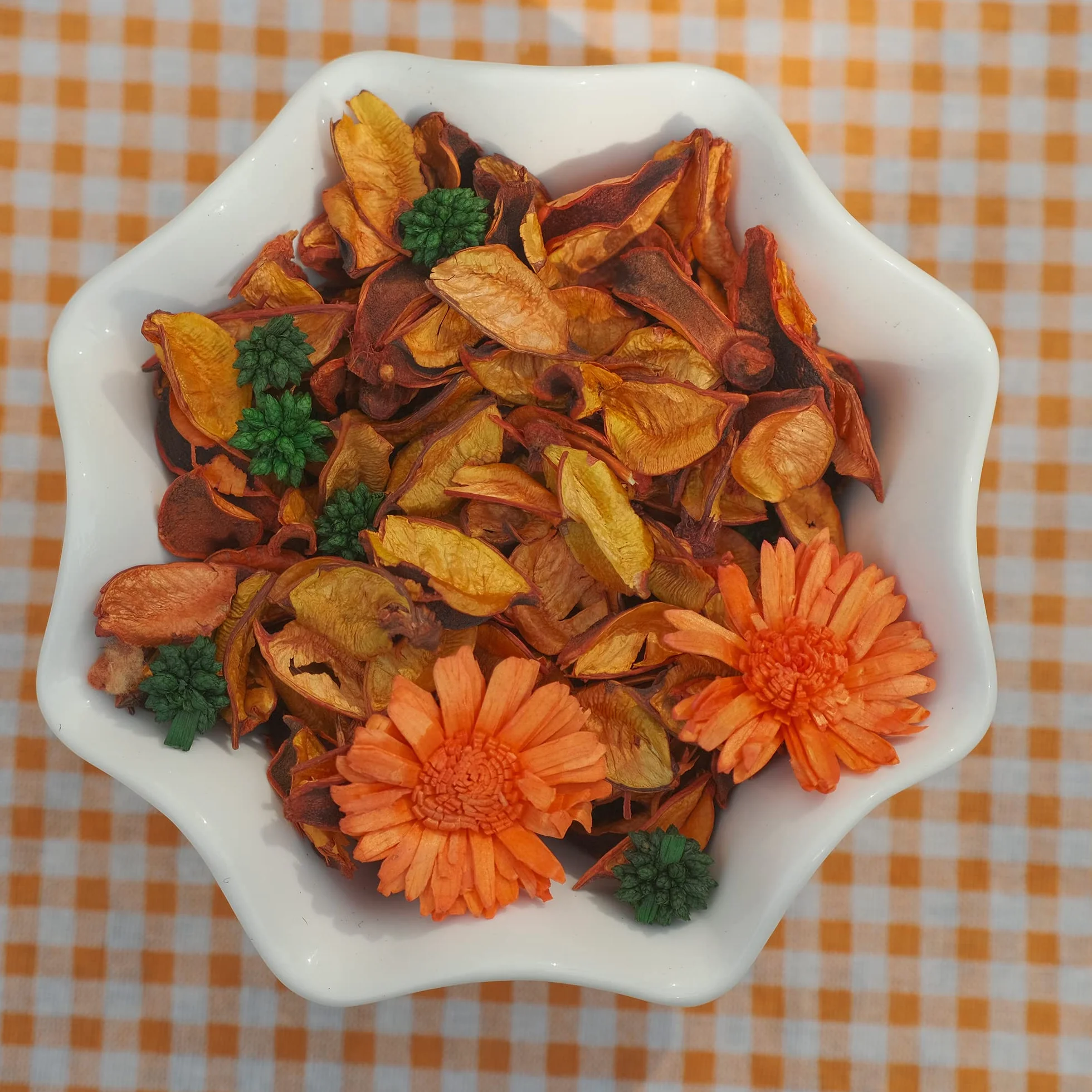 Qingbei Rina Pot Pourri Parfumé 90g Sachets Orange Fleurs Séchées pour Maison et Centre de Table