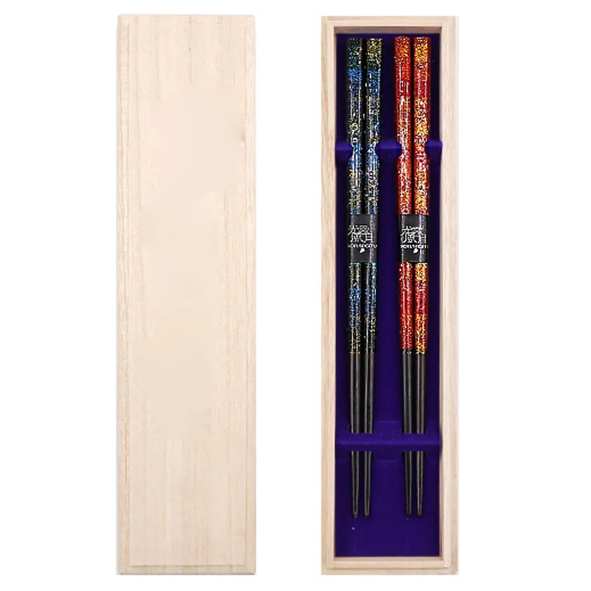 Baguettes pour débutants, Baguettes en métal, Baguettes japonaises Faites à la Main, Motif Ciel étoilé, Ensemble de Baguettes pour la Maison