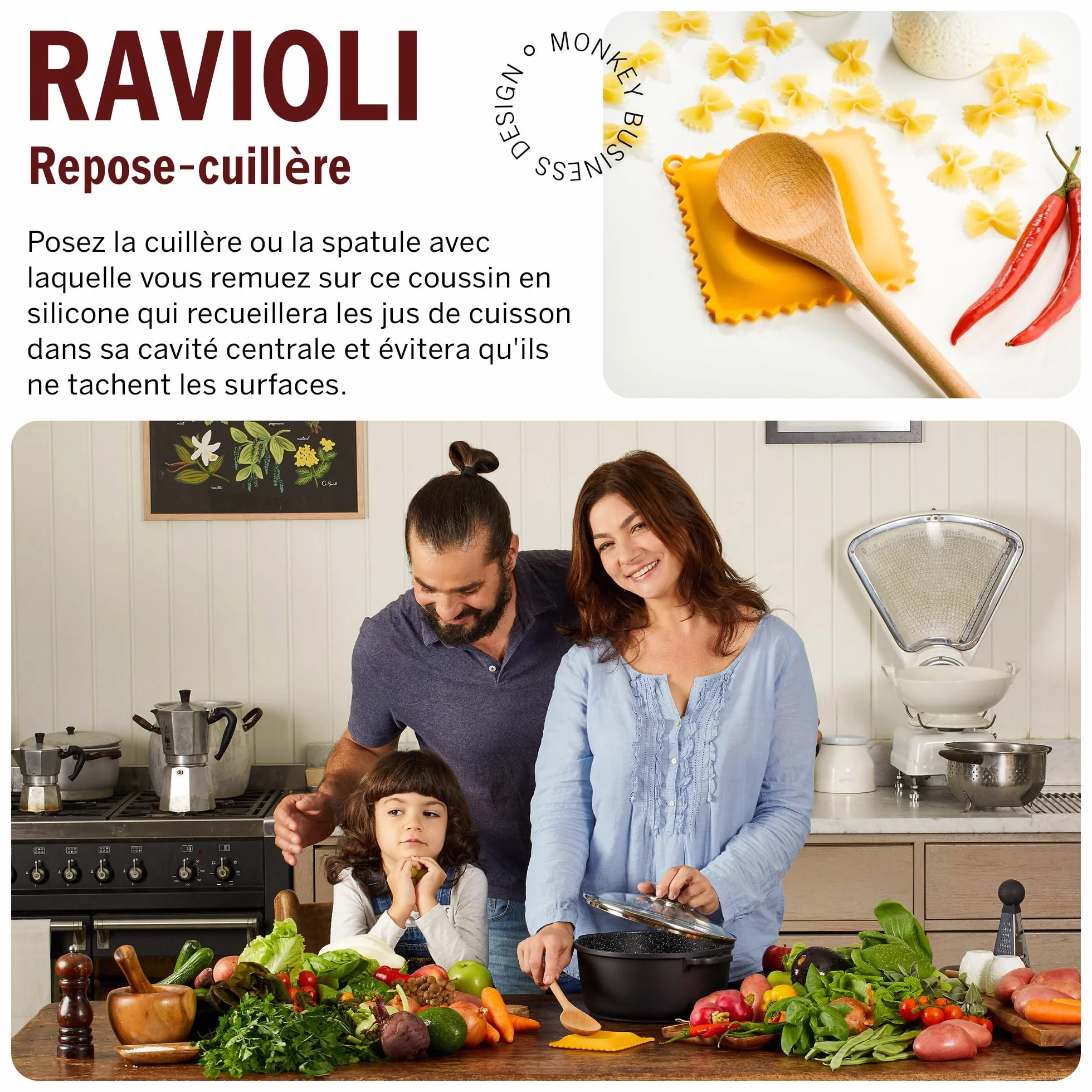 Porte-cuillère Ravioli Comptoir Cuisine Accessoire Cuisine Monkey Business