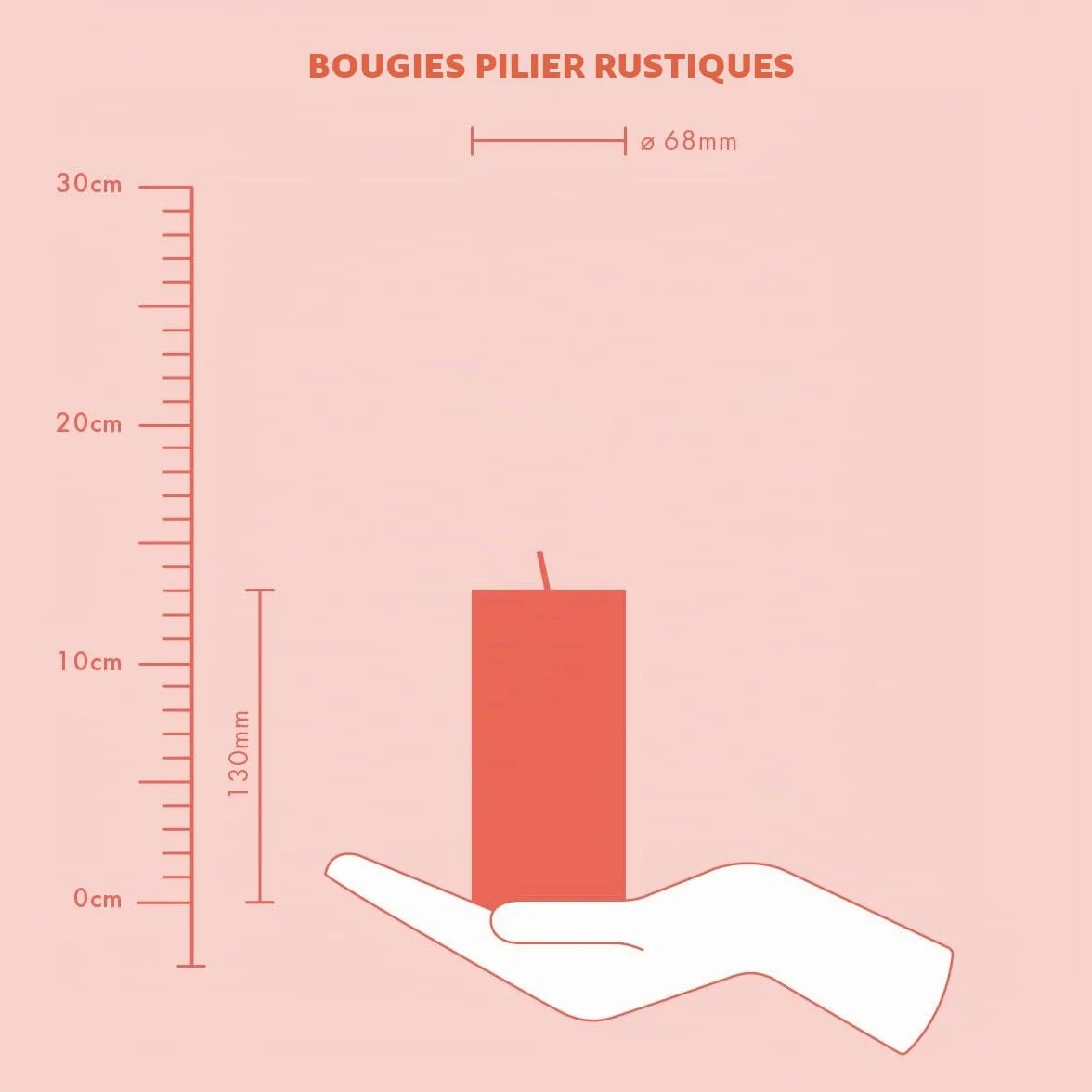 Bolsius Bougie pilier rustique Ivoire Lot de 4 60 heures Cire naturelle végétalienne