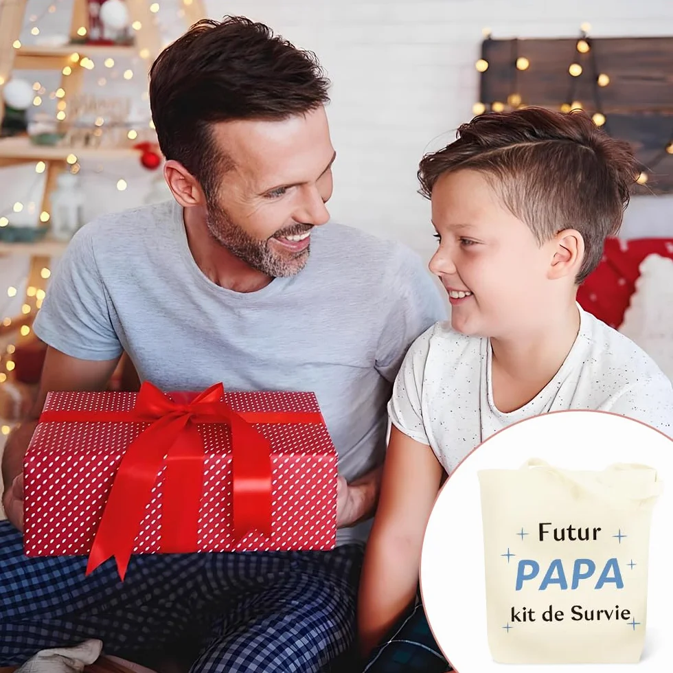 Tote Bag Kit de Survie Futur Papa Annonce Grossesse Idée Cadeau Fête des Pères