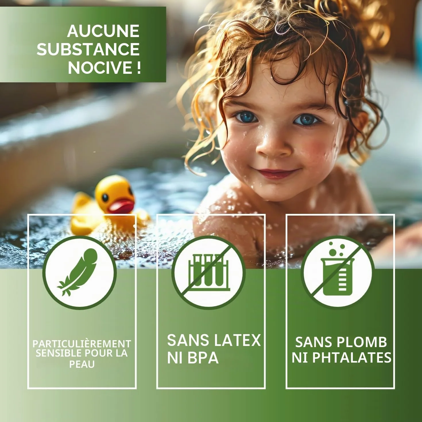 Tapis de Bain antidérapant 100 x 40 cm SilverRack DermaSensitivo sans BPA pour Bébés