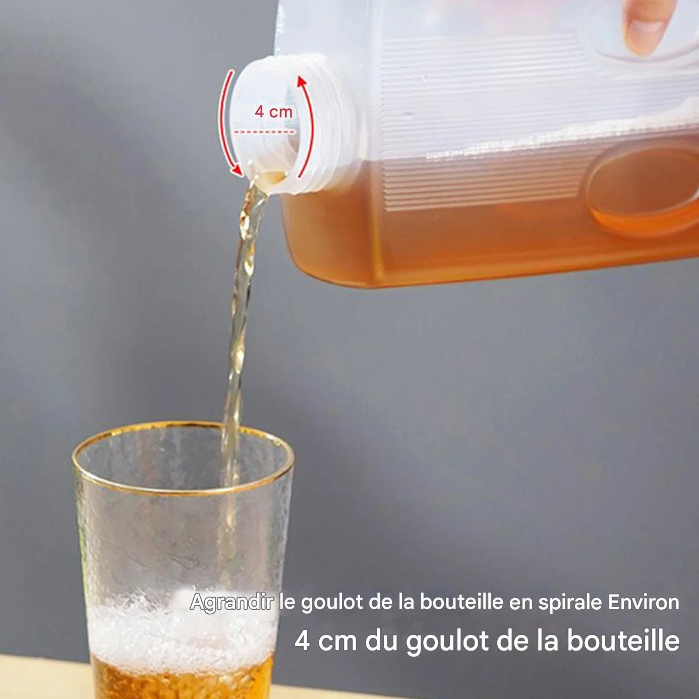 Bouteille à Jus 2L Distributeur de Boissons Froides pour Réfrigérateur avec Couvercle