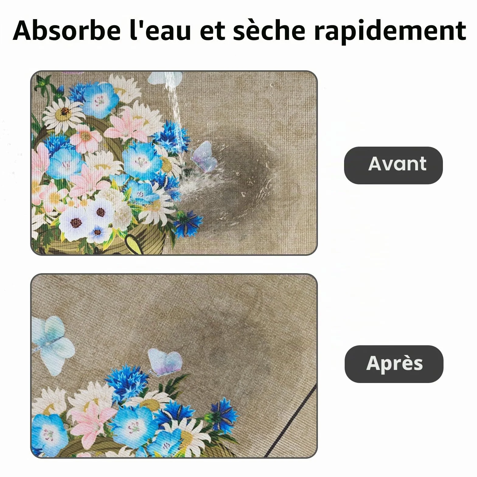 Lot de 2 tapis de cuisine lavables antidérapants imperméables café 40x60 40x120 cm