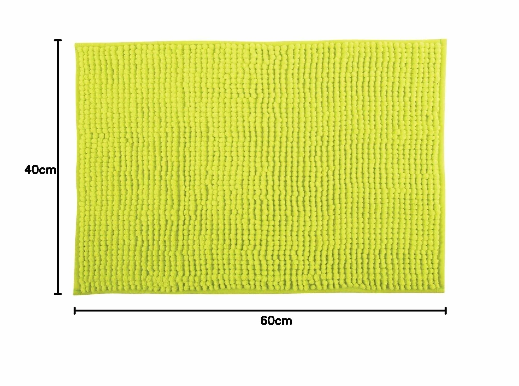 Tapis de Bain Microfibre Chenille Anti-dérapant 40x60 cm Vert Clair