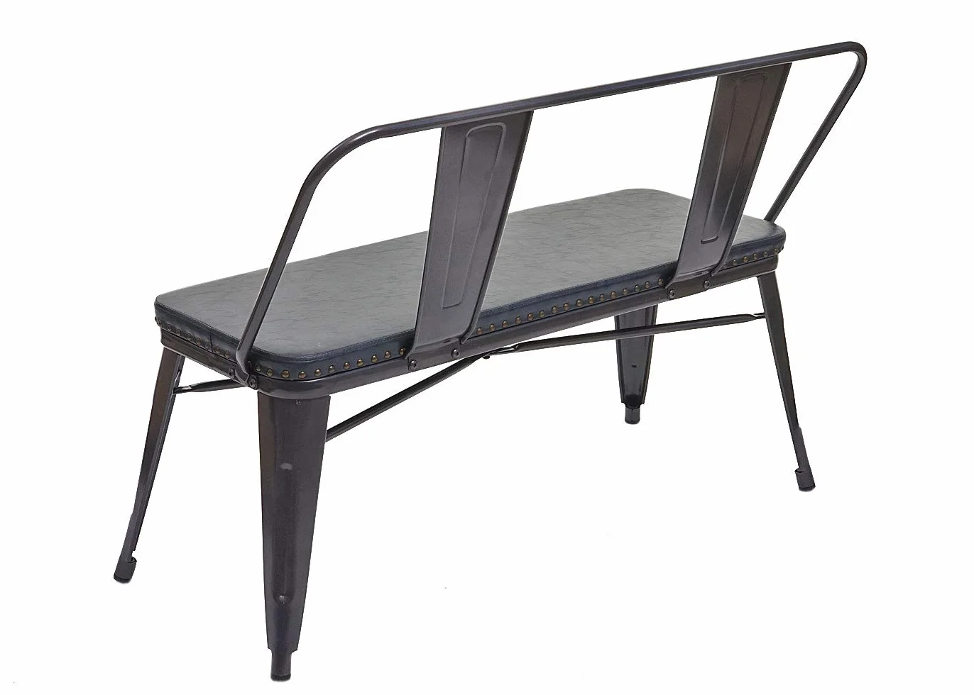 Mendler Banc à 2 Places Similicuir Noir Gris HWC-H10