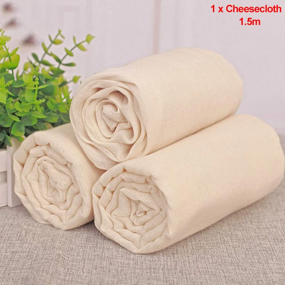 Faderr Étamine de cuisine antibactérienne en coton 150 x 150 cm Qualité 90 réutilisable beige