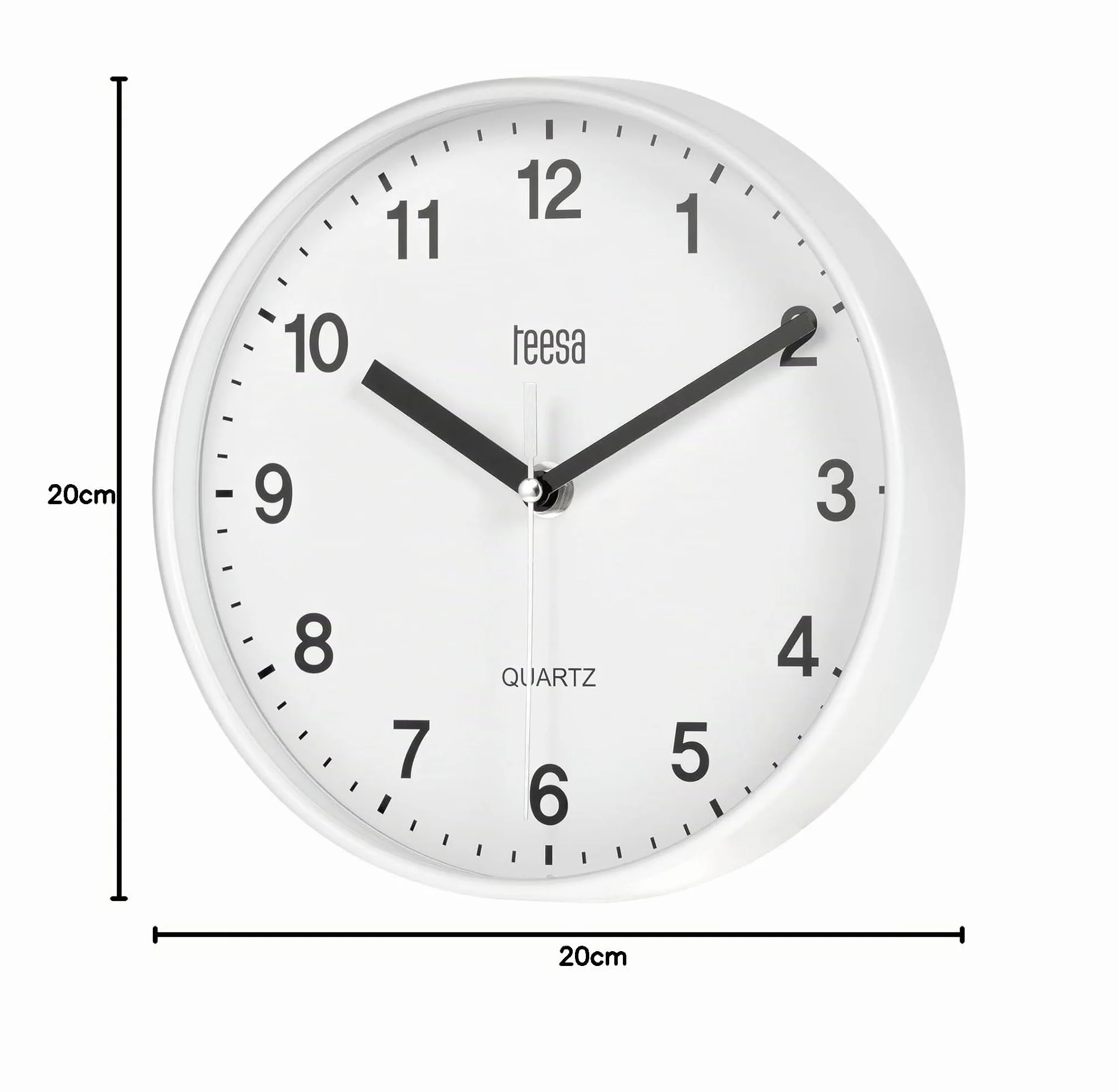 Teesa Horloge Murale Analogique 20 cm TSA0038 Blanc