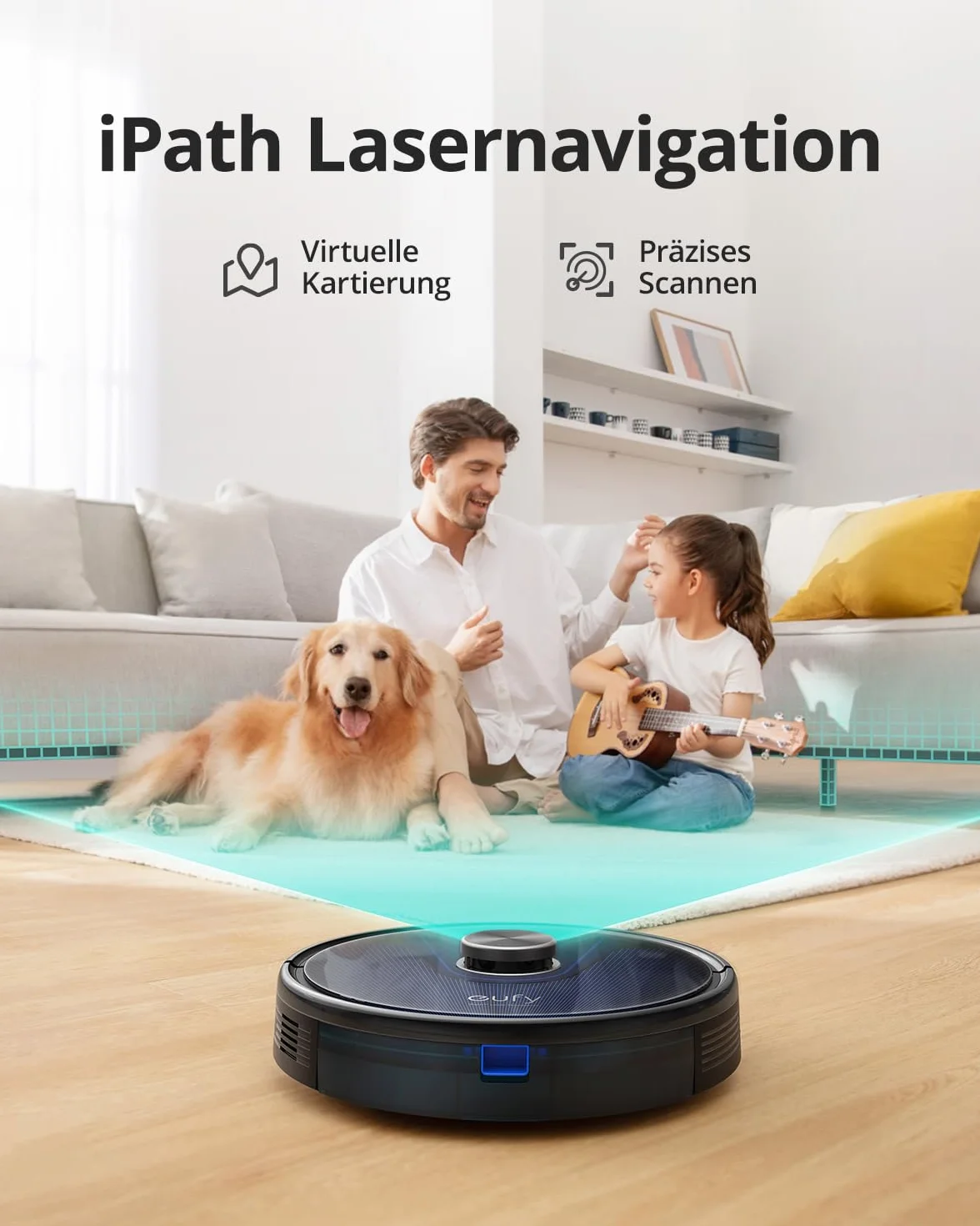 eufy L35 Hybrid Robot aspirateur laveur 3200Pa Navigation Laser iPath cartographie multi-étages noir reconditionné