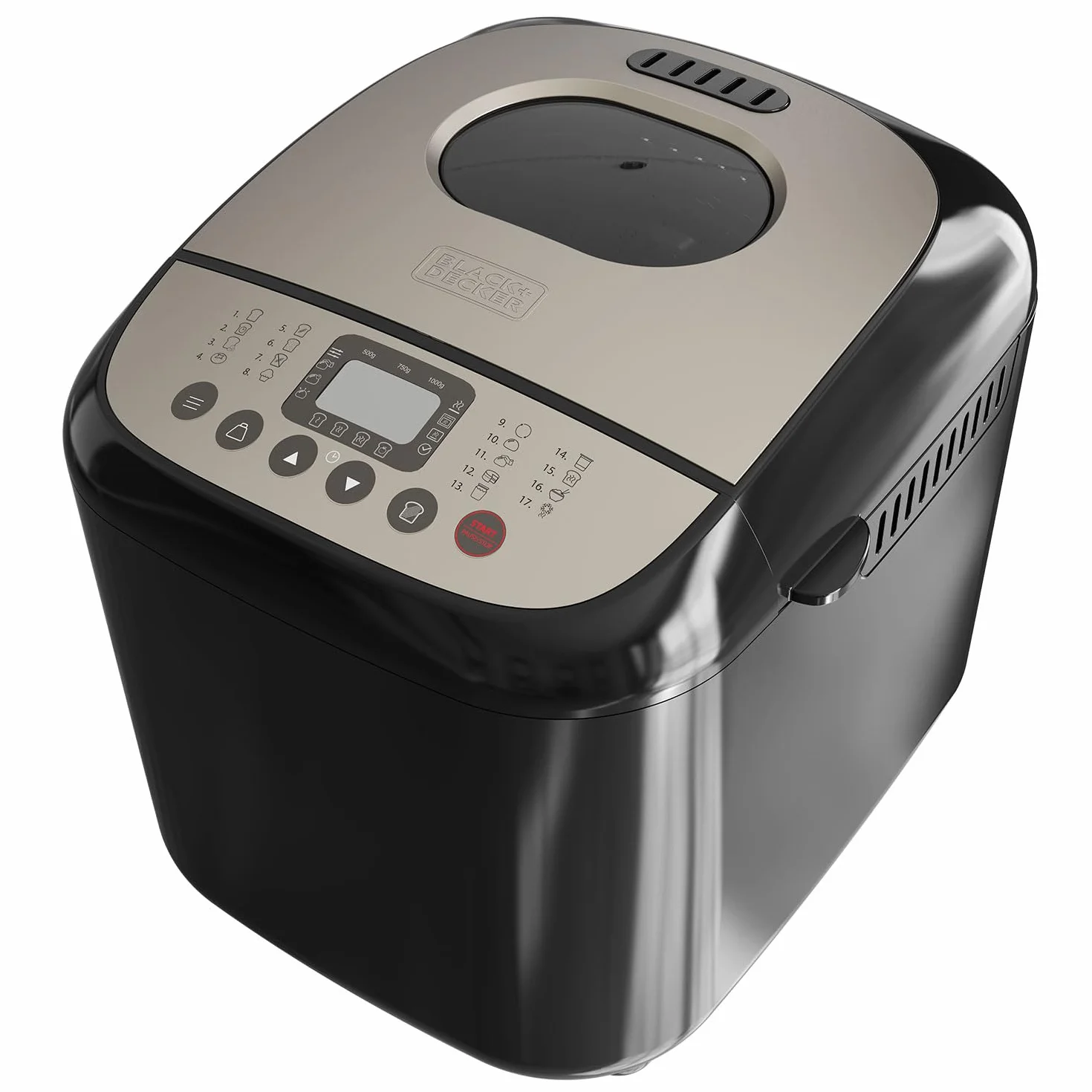 BLACK+DECKER BXBM600E Machine à pain 600W 1kg 17 programmes programmable 15h