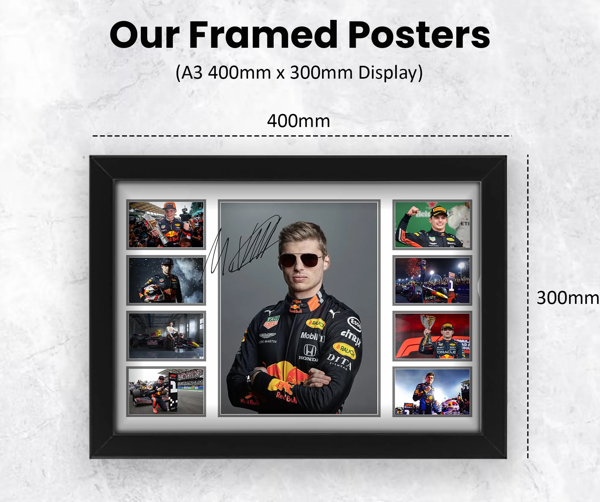 Max Verstappen Affiche signée Édition limitée autographe Objet de collection A4 30x21cm