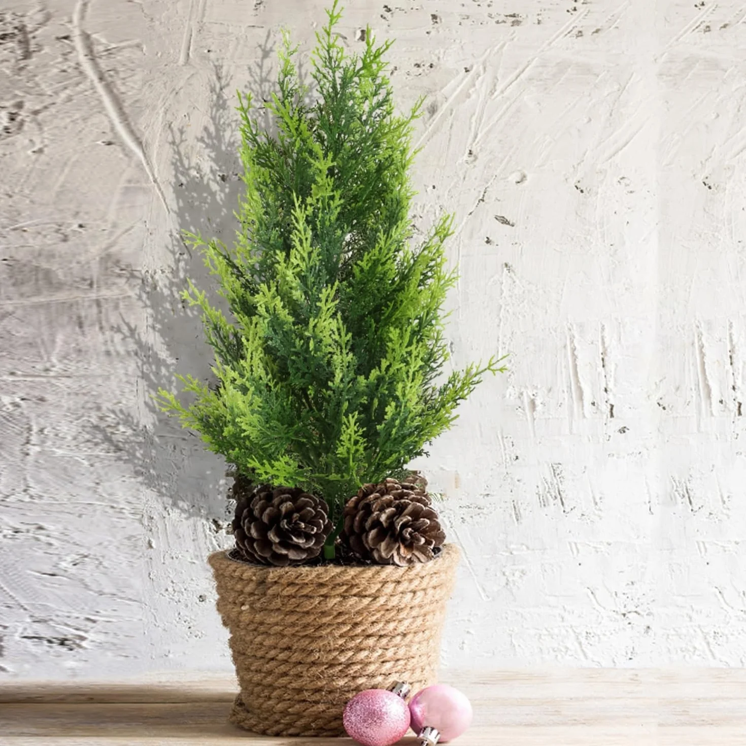 Cyprès topiaires artificiels Lot de 2 50 cm UV Plantes artificielles extérieur intérieur Décoration pot